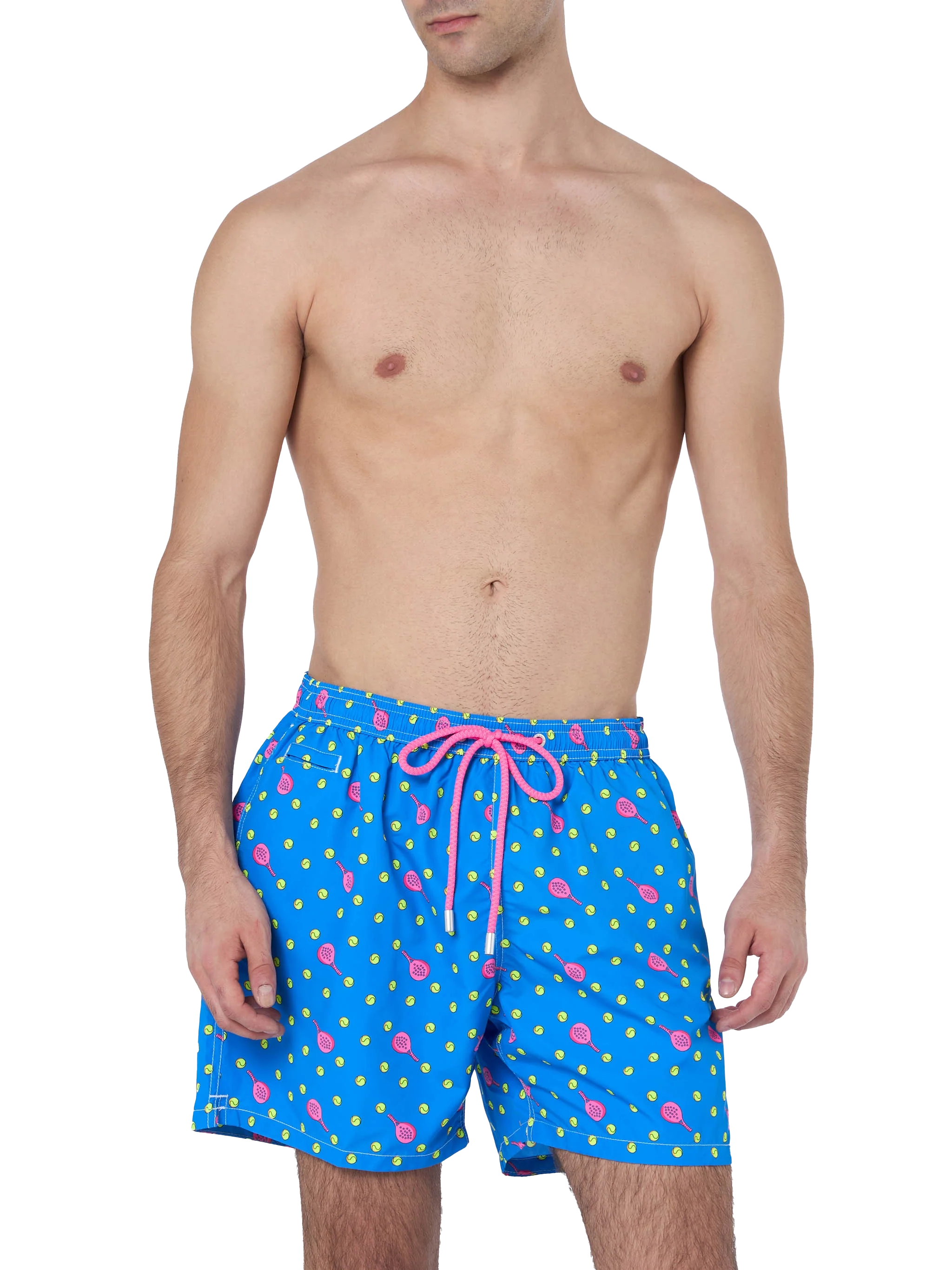 Man Lightweight Fabric Swim-Shorts Lighting Micro Fantasy With Padel Print Sky Swimshort