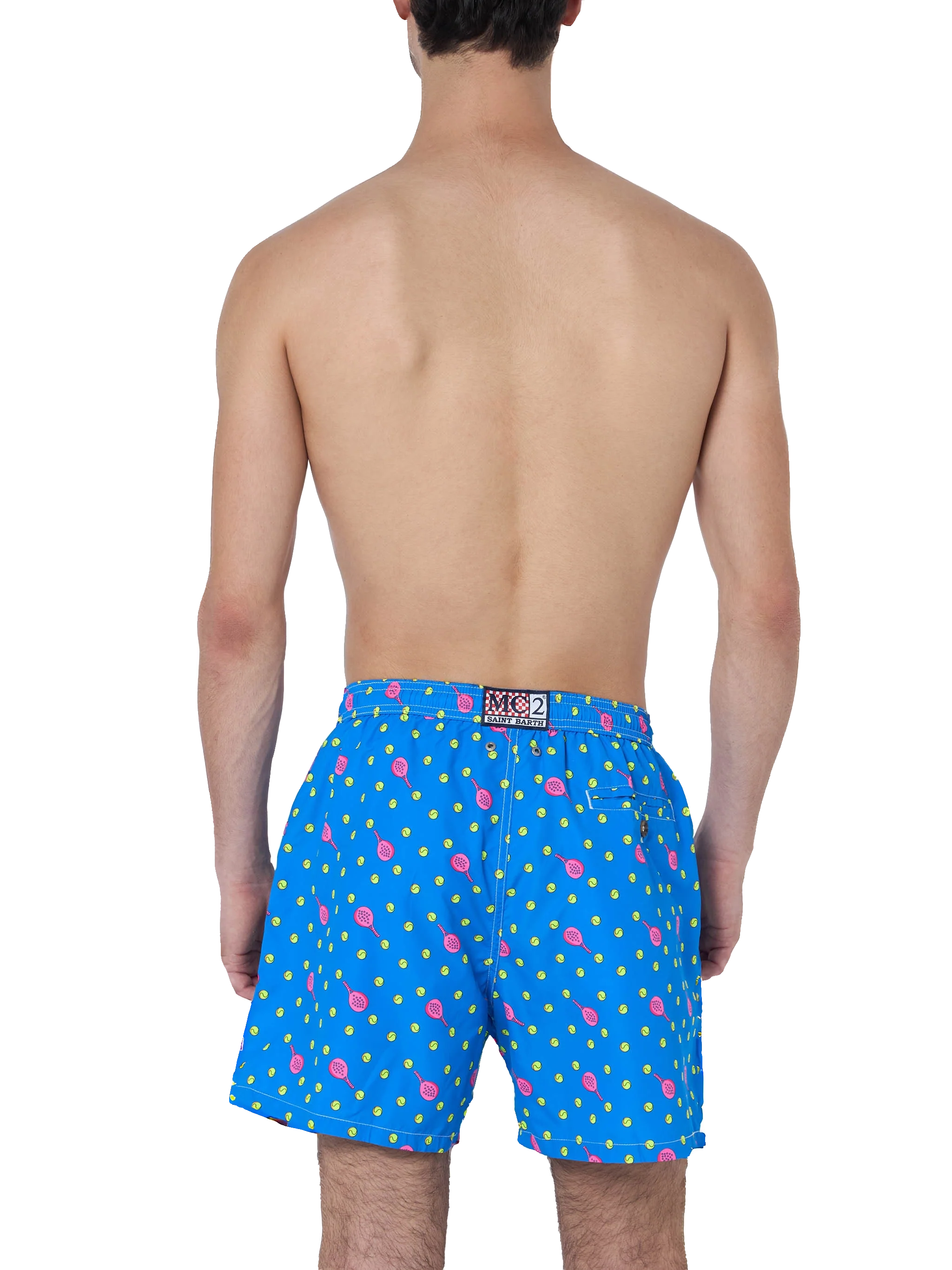 Man Lightweight Fabric Swim-Shorts Lighting Micro Fantasy With Padel Print Sky Swimshort