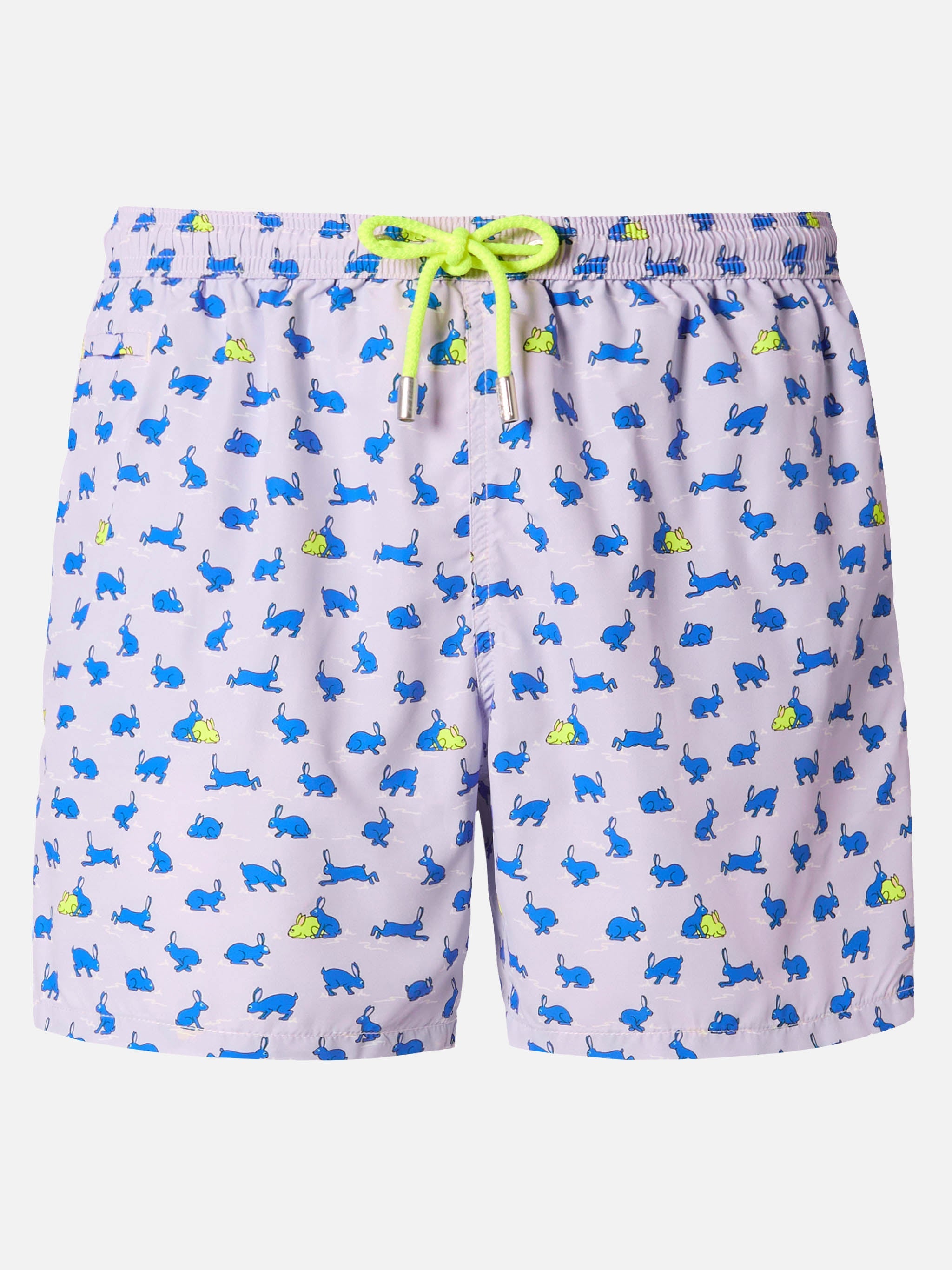 Lightweight Fabric Swim Shorts Lighting With Rabbit Print Pink Swimshort