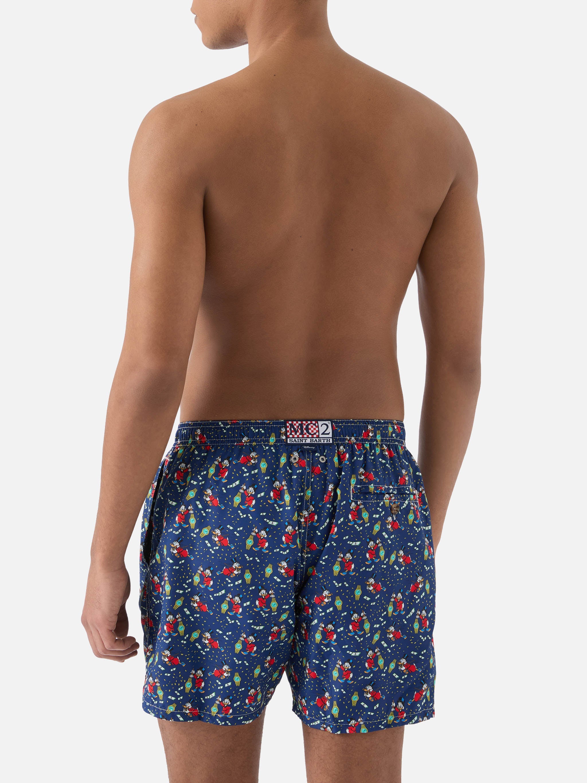 Navy Lighting Micro Swim Shorts With Mcduck And Watches Print | Special Edition Blue Swimshort