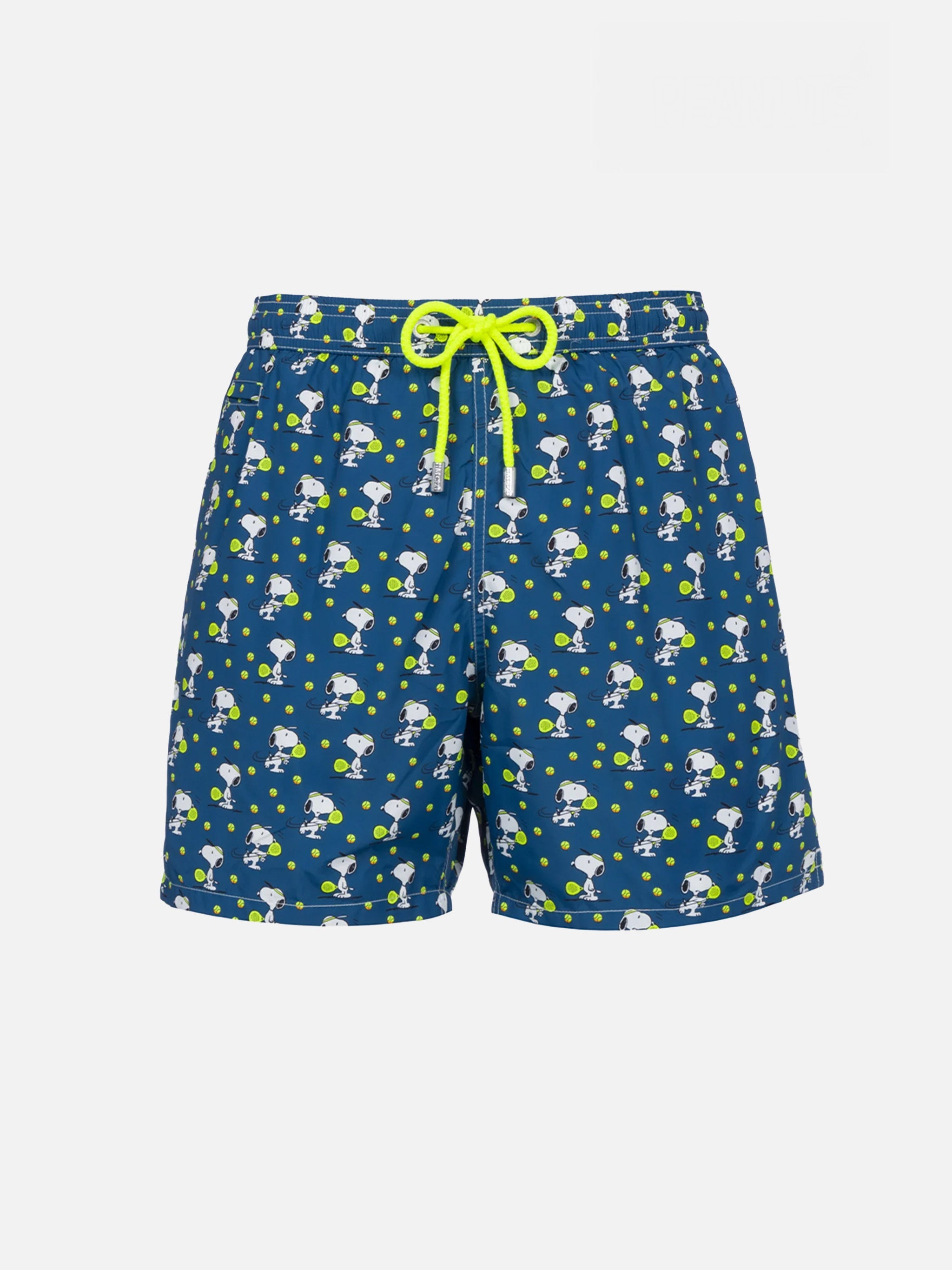 Man Lightweight Fabric Swim-Shorts Lighting Micro Fantasy With Snoopy Padel Print | Peanuts™ Special Edition Blue Swimshort