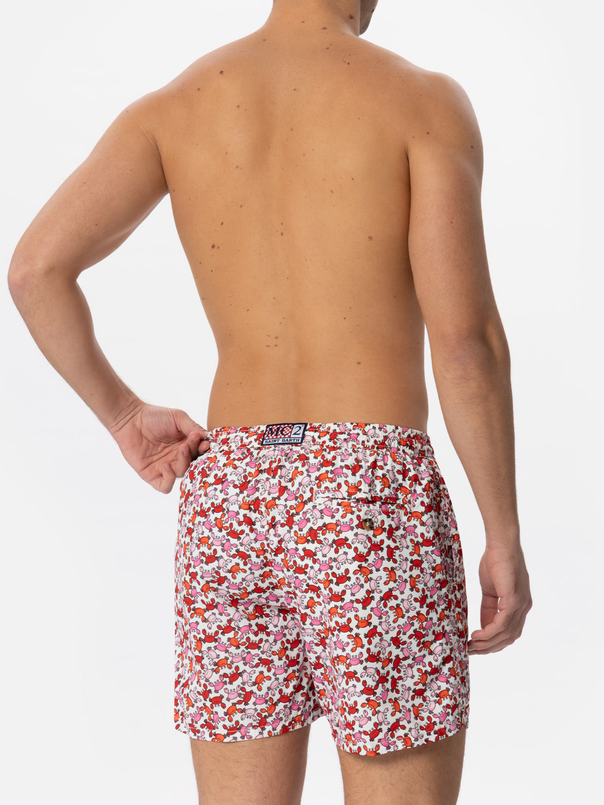 Man Swim Shorts With Crabs Print Swimshort