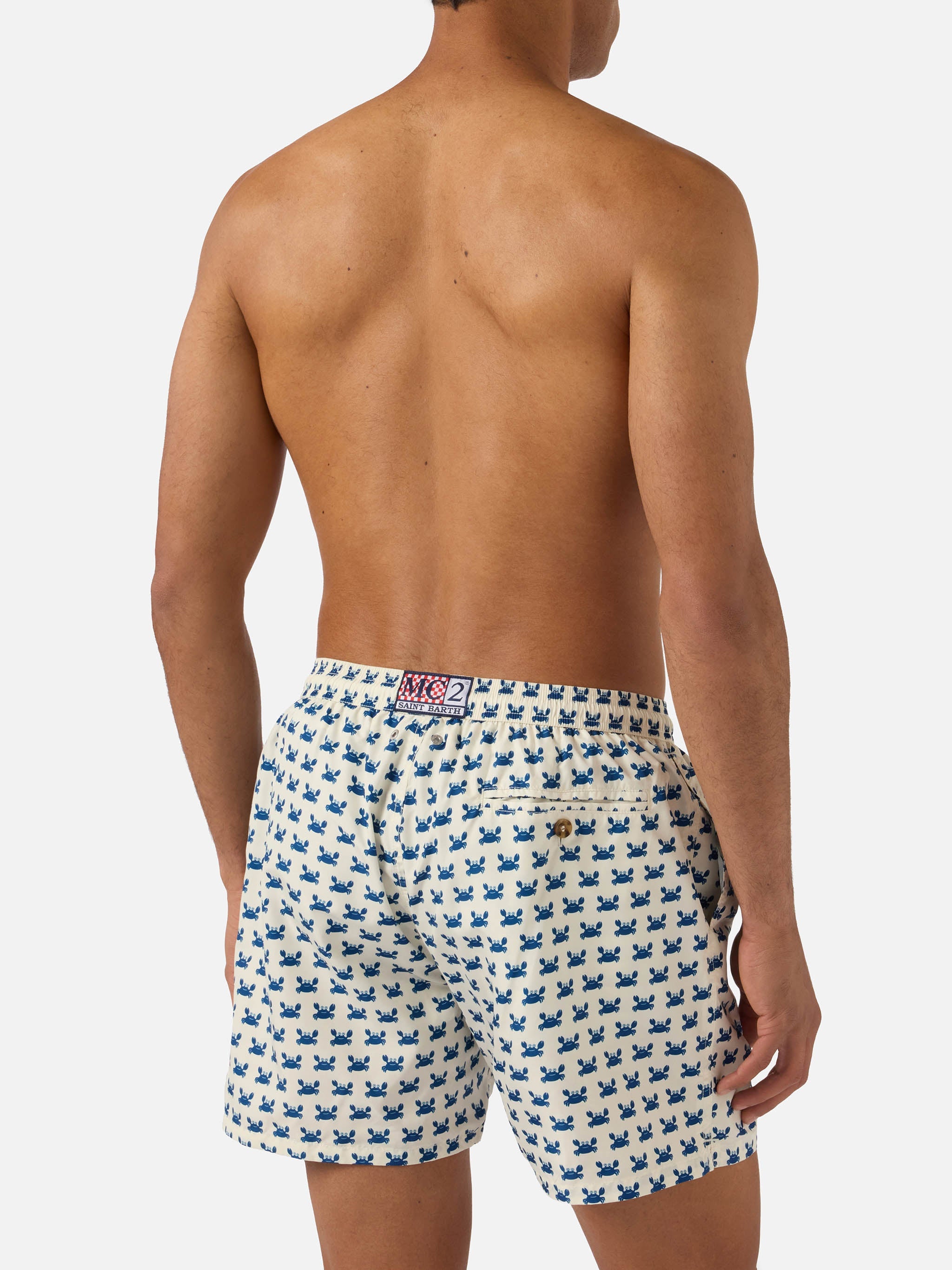 White Lighting Micro Swim Shorts With Crab All-Over Print Swimshort
