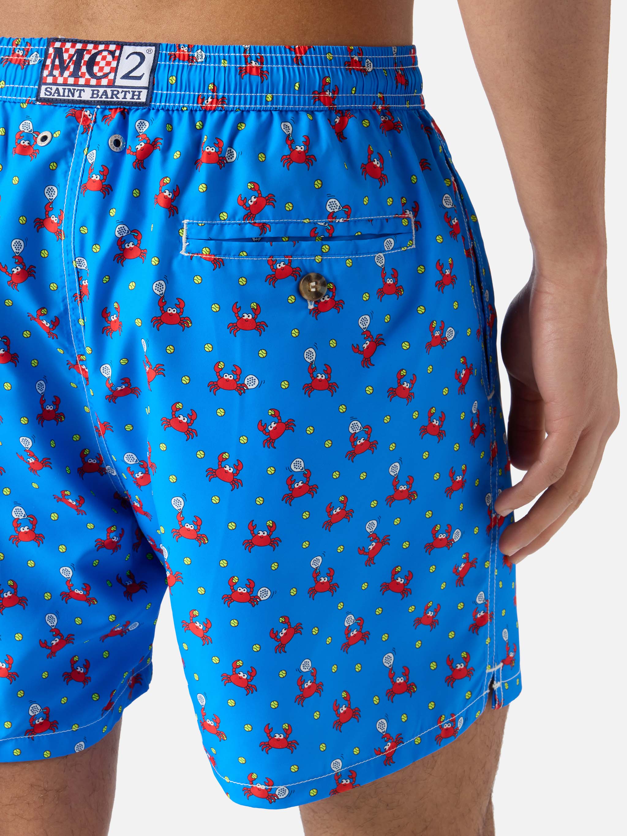 Bluette Lighting Micro Swim Shorts With Crab Padel Print Blue Swimshort