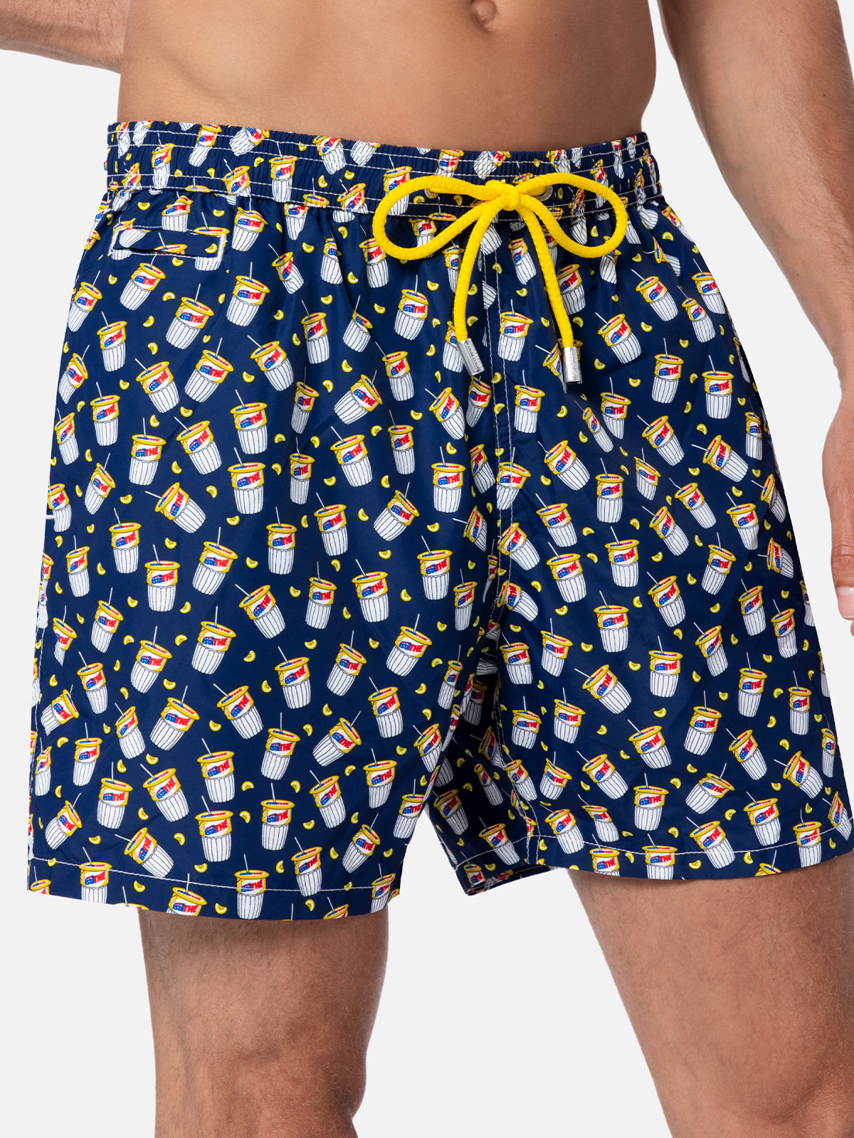 Man Lightweight Fabric Swim-Shorts Lighting Micro Fantasy With Estathè Pack Print|estathe Ferrero Special Edition Blue Swimshort