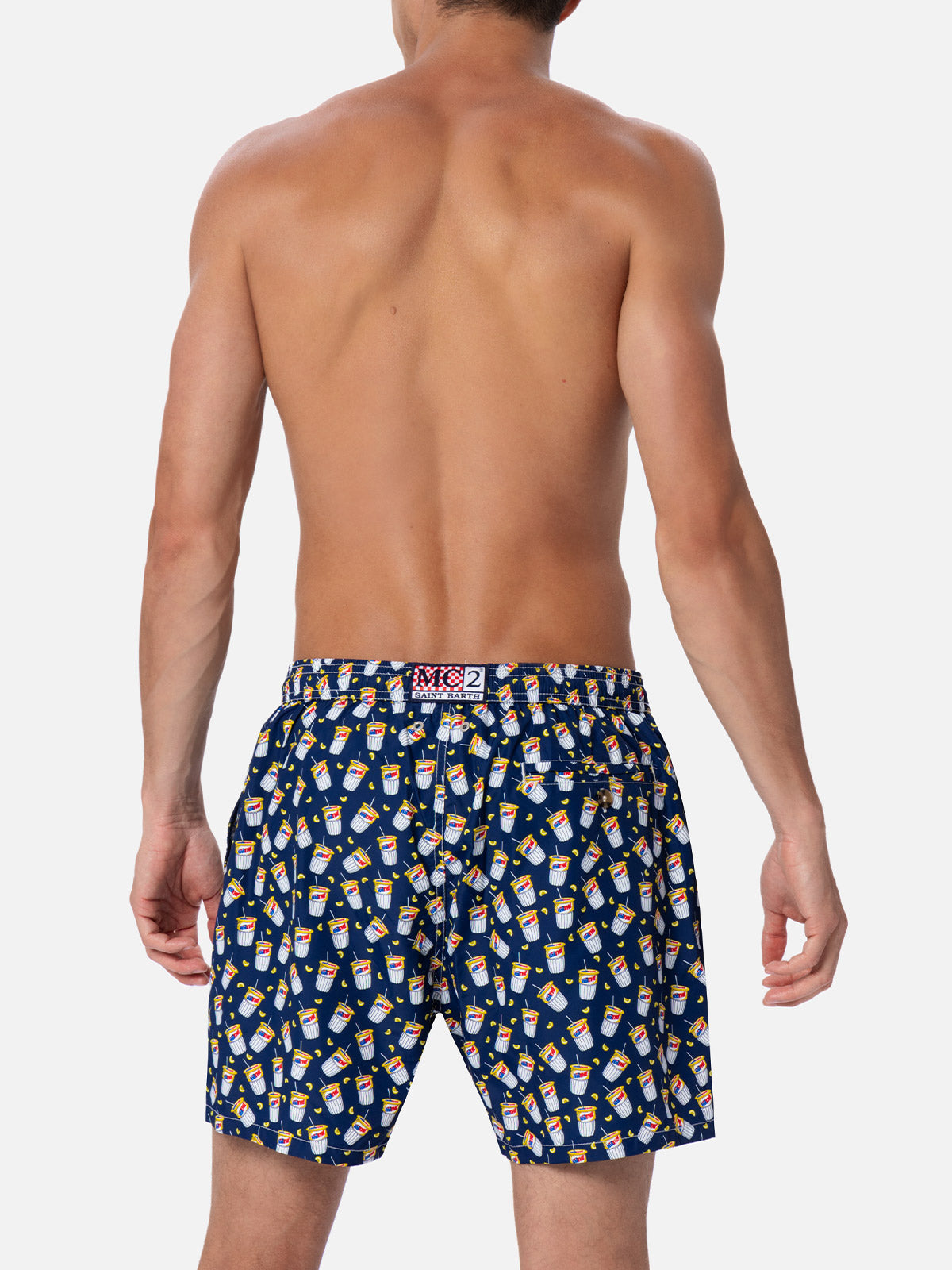 Man Lightweight Fabric Swim-Shorts Lighting Micro Fantasy With Estathè Pack Print|estathe Ferrero Special Edition Blue Swimshort