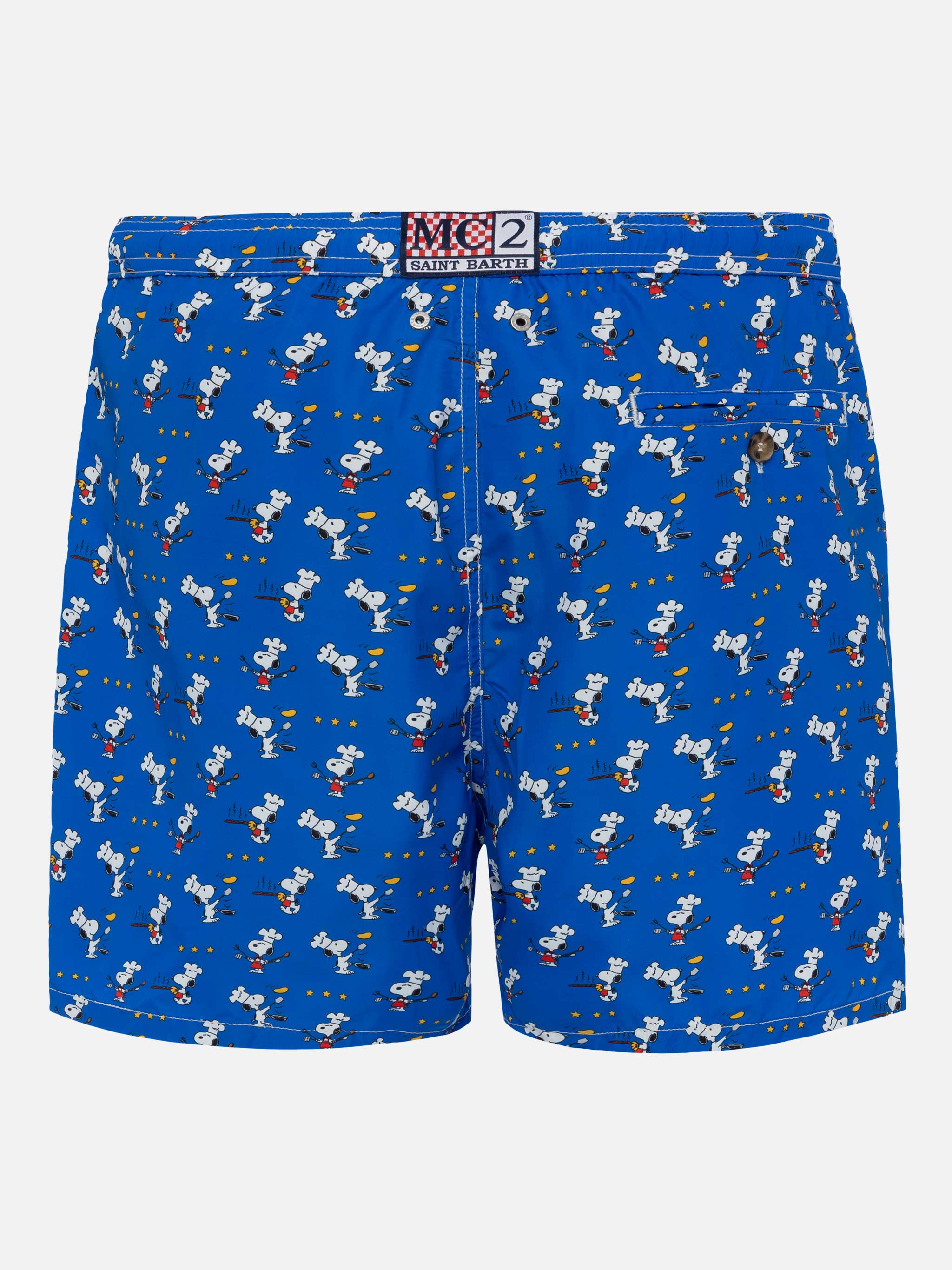 Lightweight Fabric Swim Shorts Lighting With Snoopy Chef Print | Peanuts® Special Edition Blue Swimshort