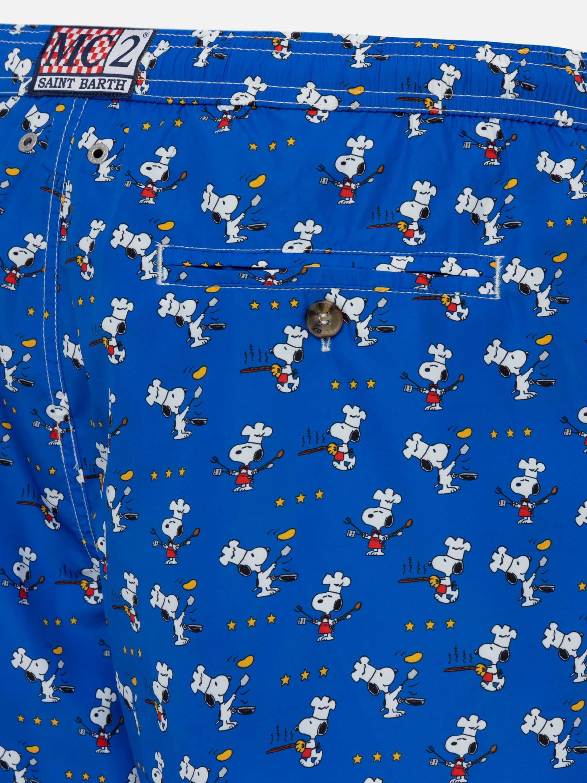 Lightweight Fabric Swim Shorts Lighting With Snoopy Chef Print | Peanuts® Special Edition Blue Swimshort