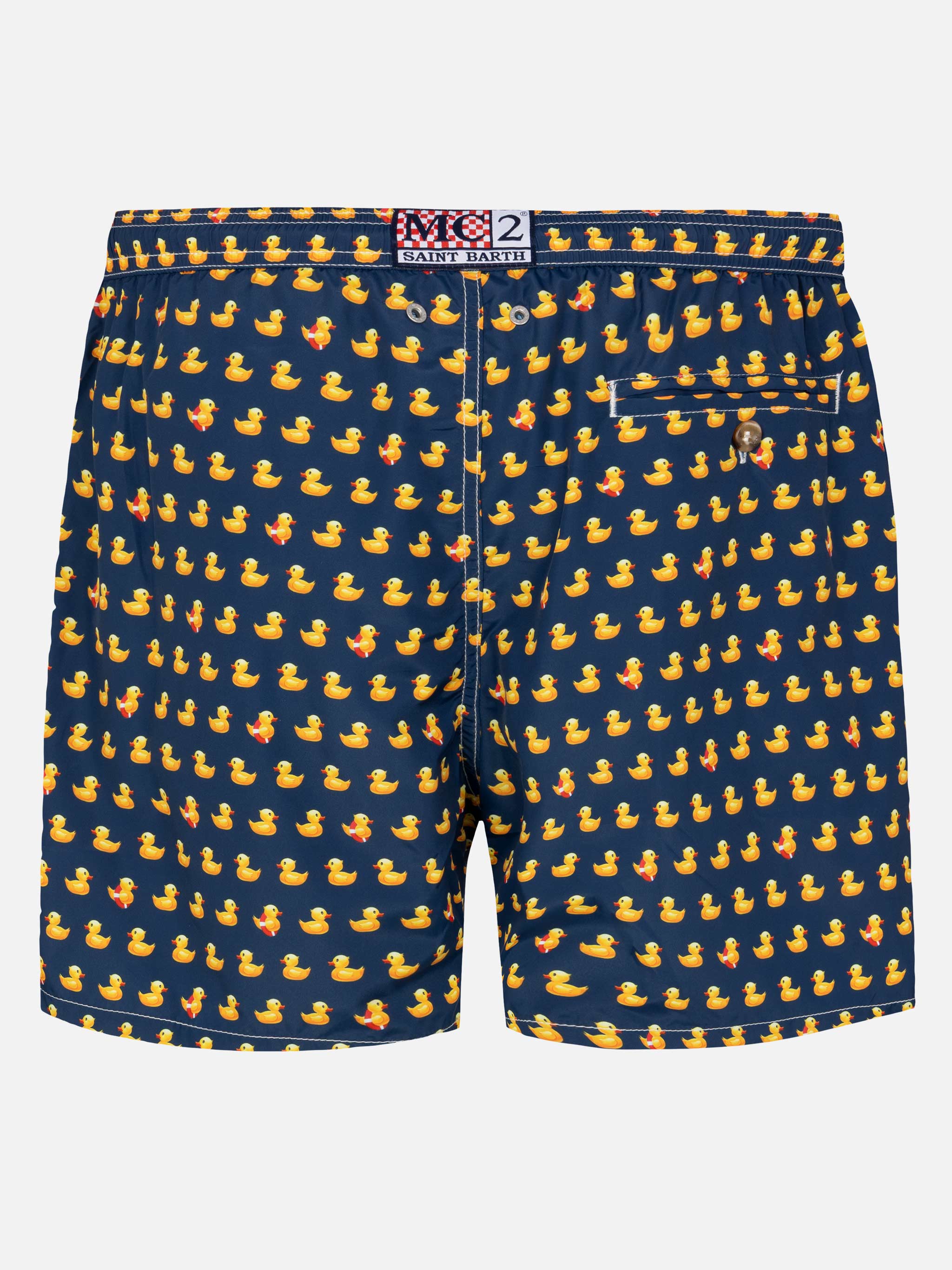 Lightweight Fabric Swim Shorts Lighting With Ducky Print Blue Swimshort