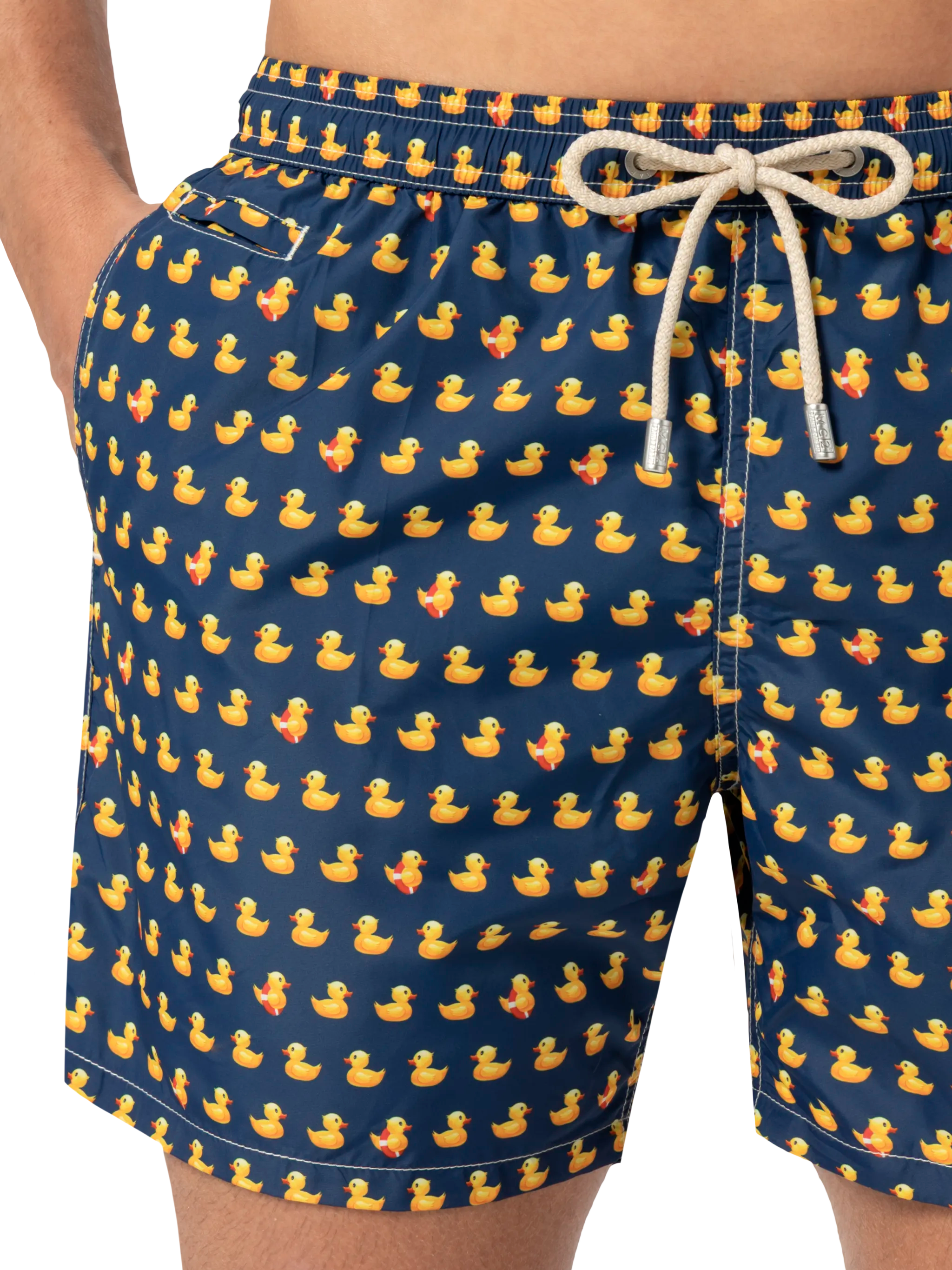 Lightweight Fabric Swim Shorts Lighting With Ducky Print Blue Swimshort