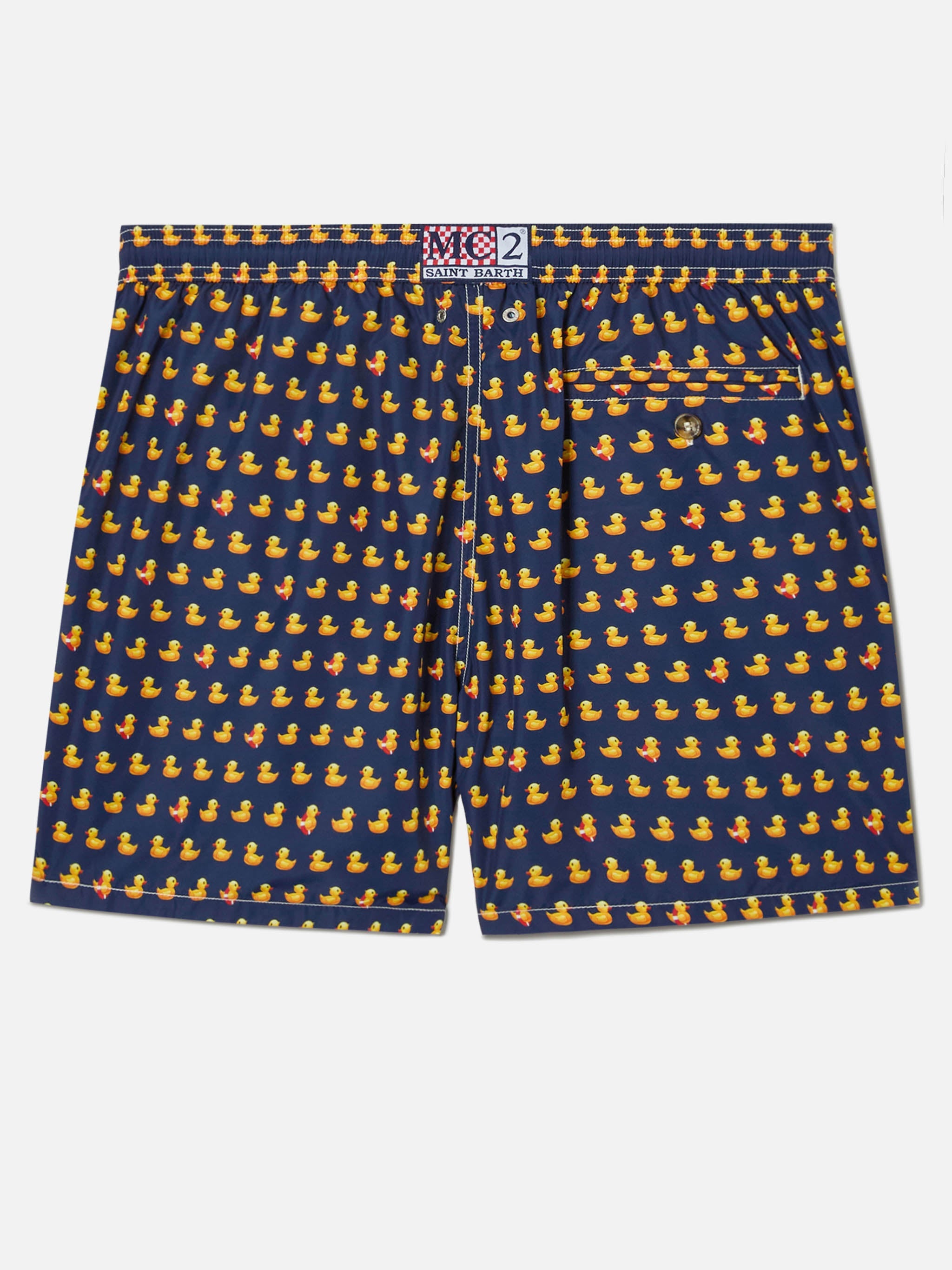Navy Lighting Micro Swim Shorts With Rubber Duck All-Over Print Blue Swimshort