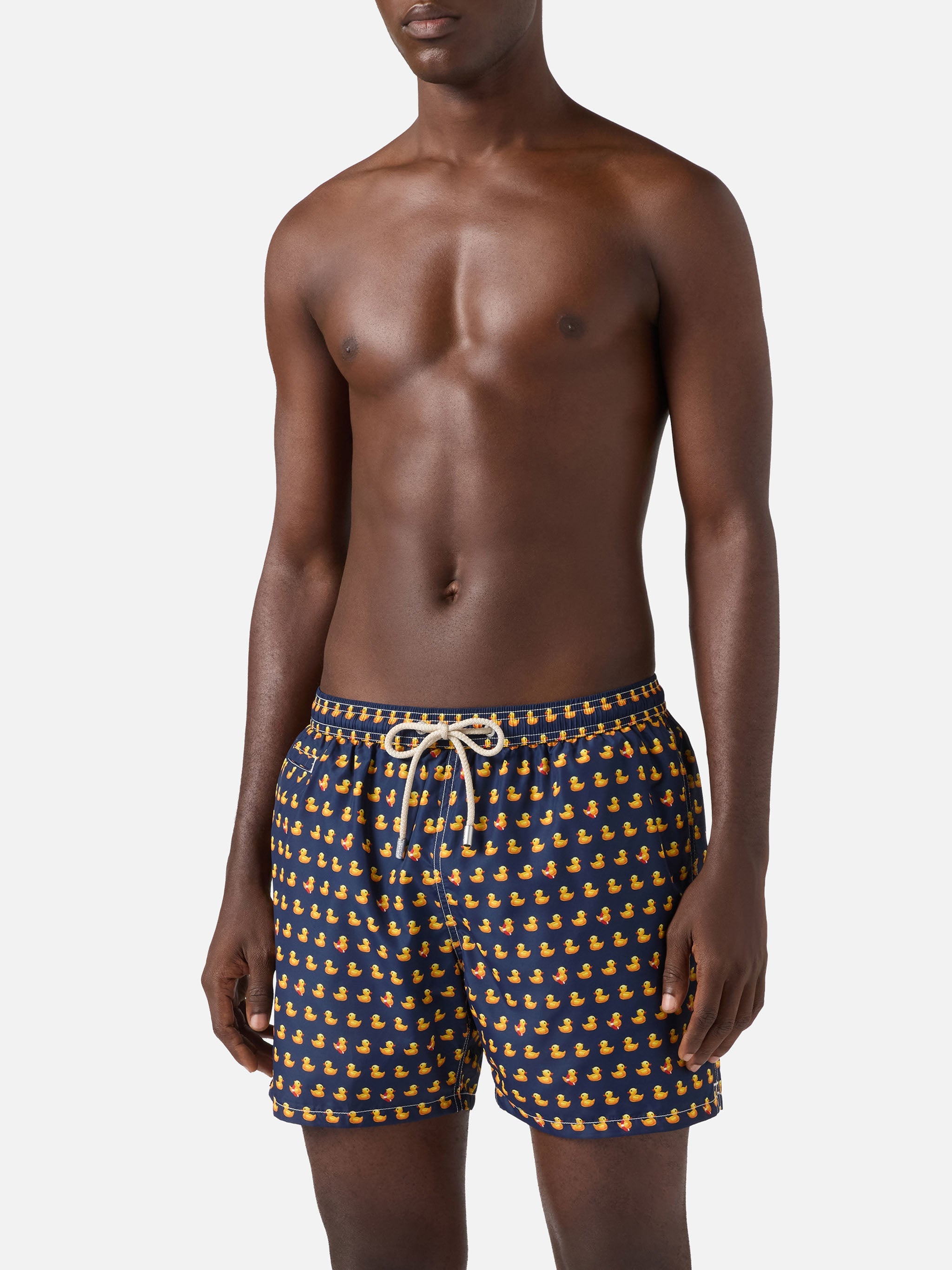 Navy Lighting Micro Swim Shorts With Rubber Duck All-Over Print Blue Swimshort