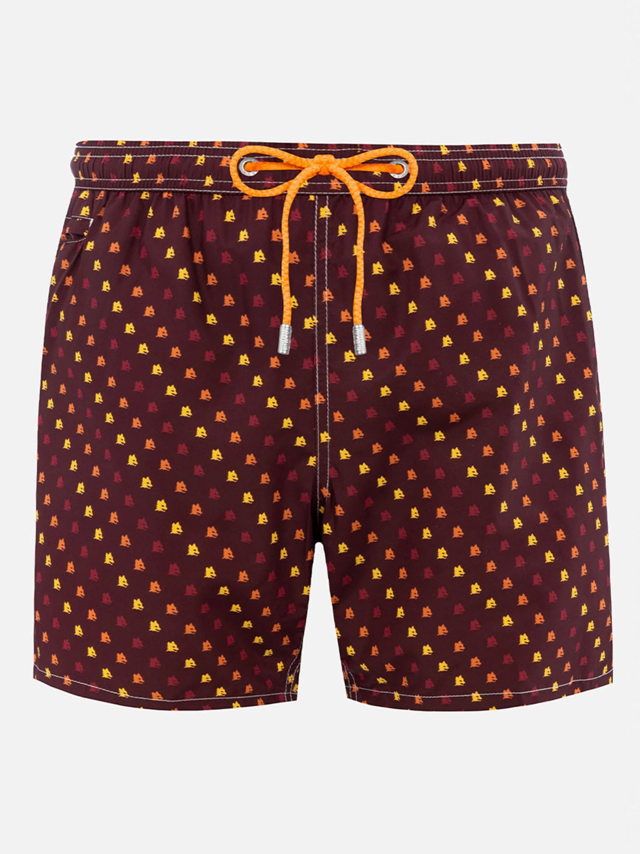 Lightweight Fabric Swim-Shorts Lighting With Roma Print | As Special Edition Red Swimshort