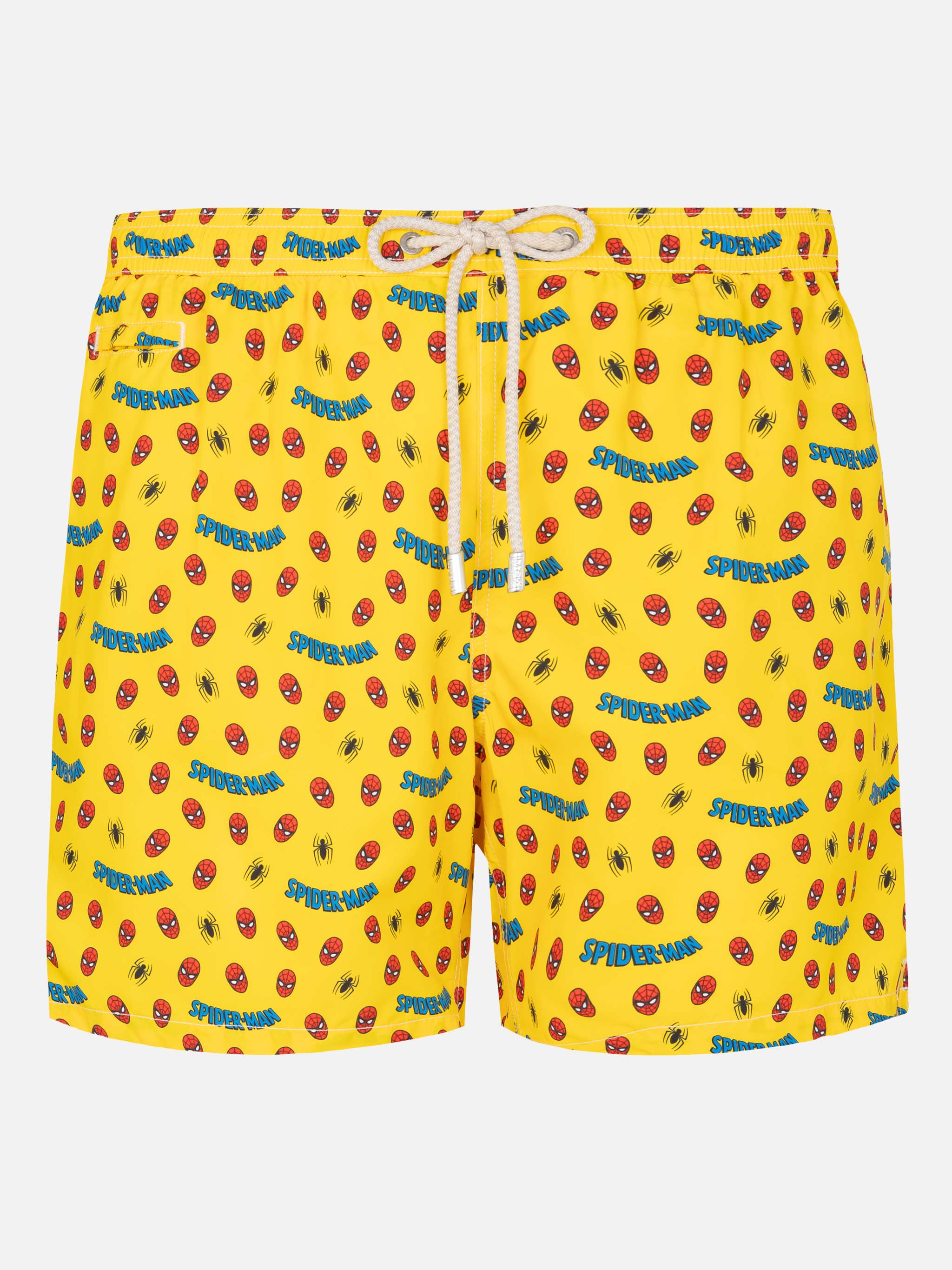 Lightweight Fabric Swim Shorts Lighting With Spiderman Print | Marvel Special Edition Yellow Swimshort