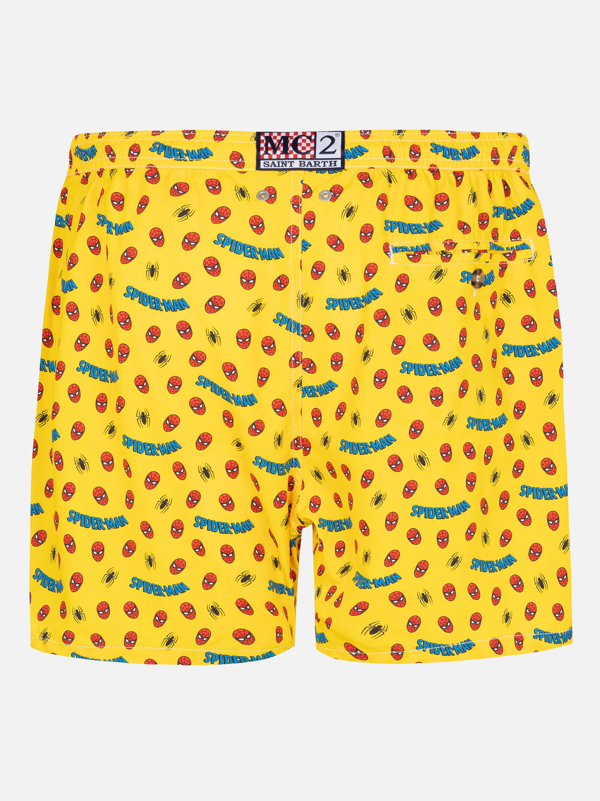 Lightweight Fabric Swim Shorts Lighting With Spiderman Print | Marvel Special Edition Yellow Swimshort