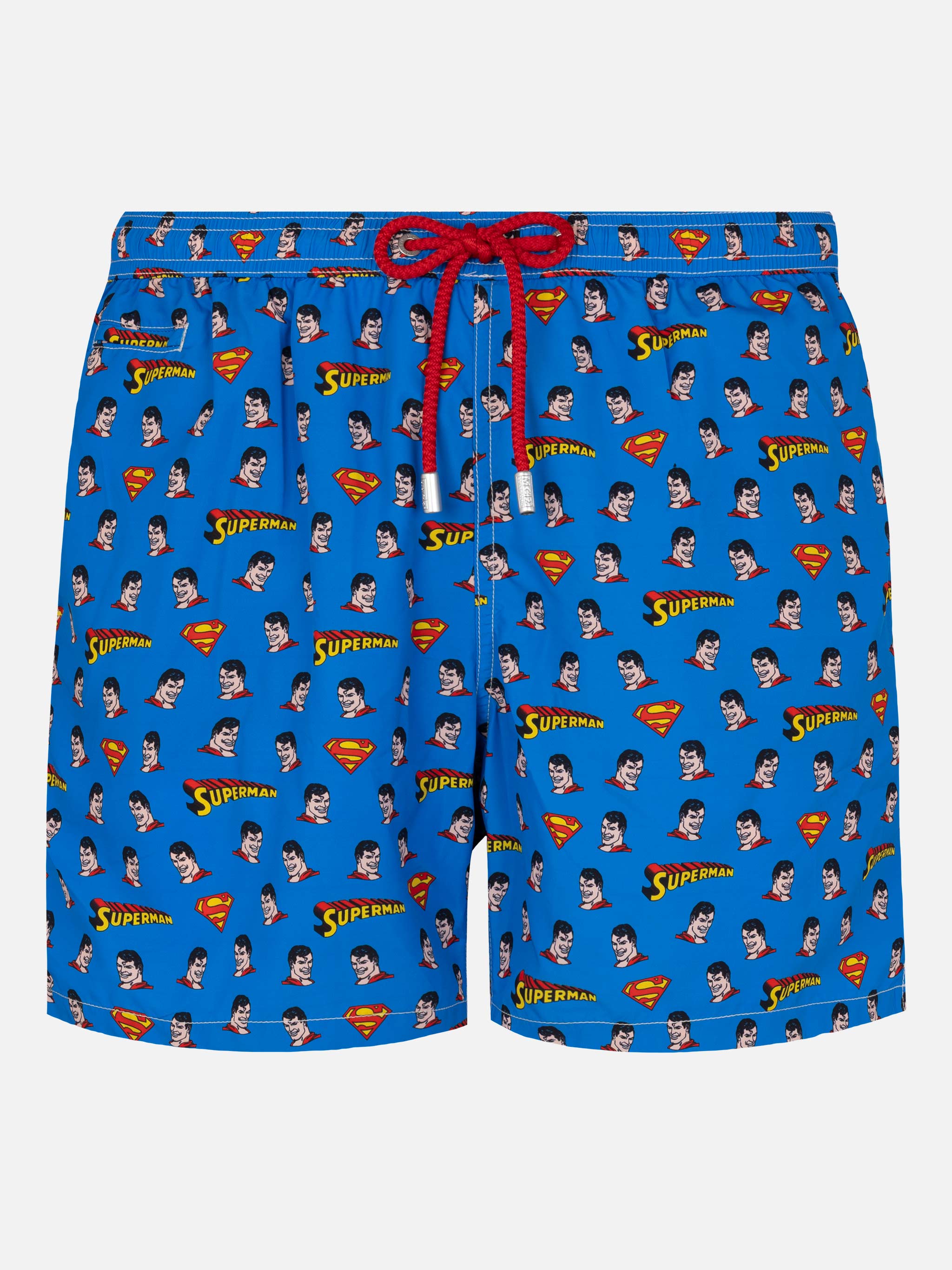 Lightweight Fabric Swim Shorts Lighting With Superman Print | Marvel Special Edition White Swimshort