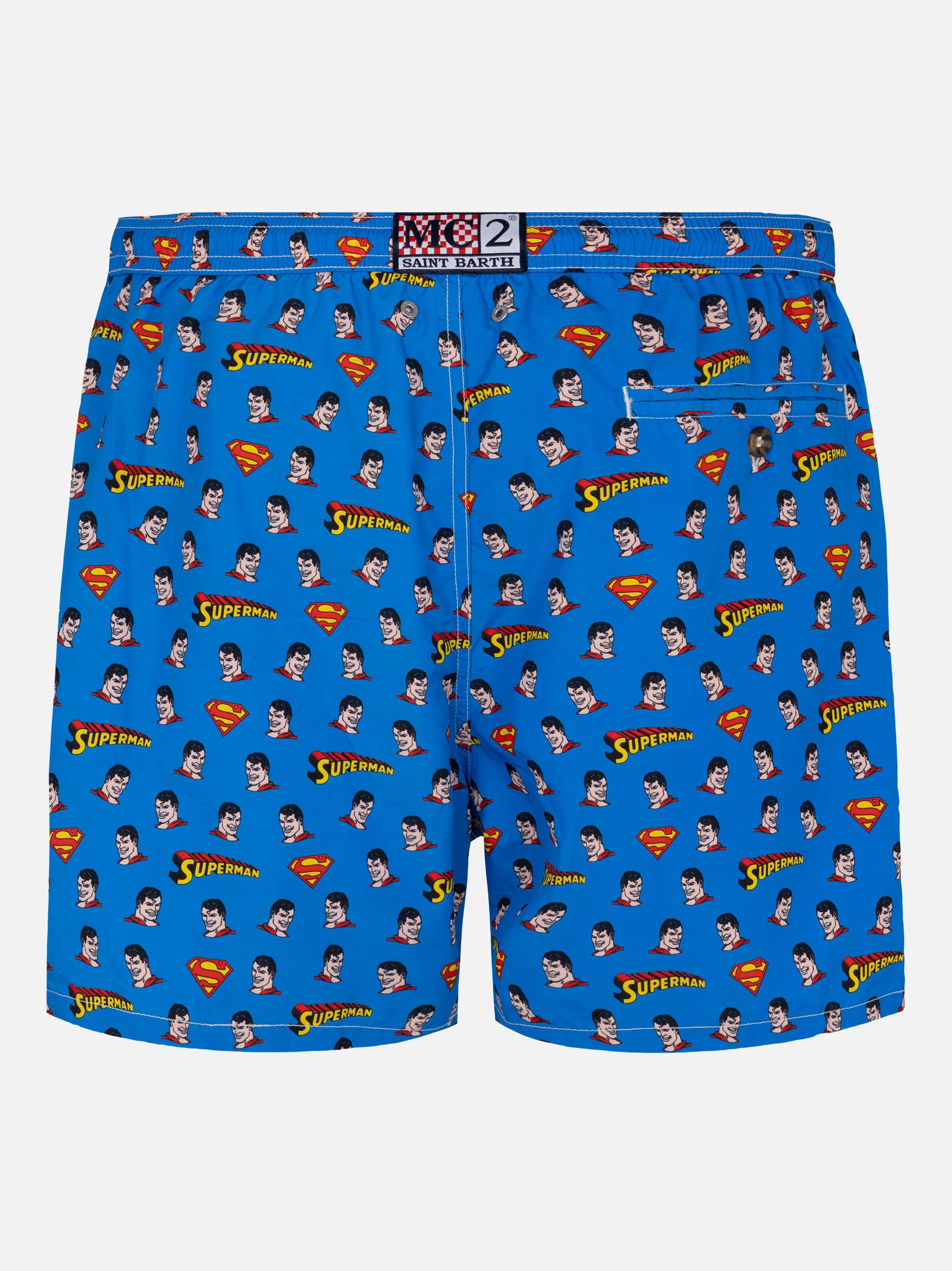 Lightweight Fabric Swim Shorts Lighting With Superman Print | Marvel Special Edition White Swimshort