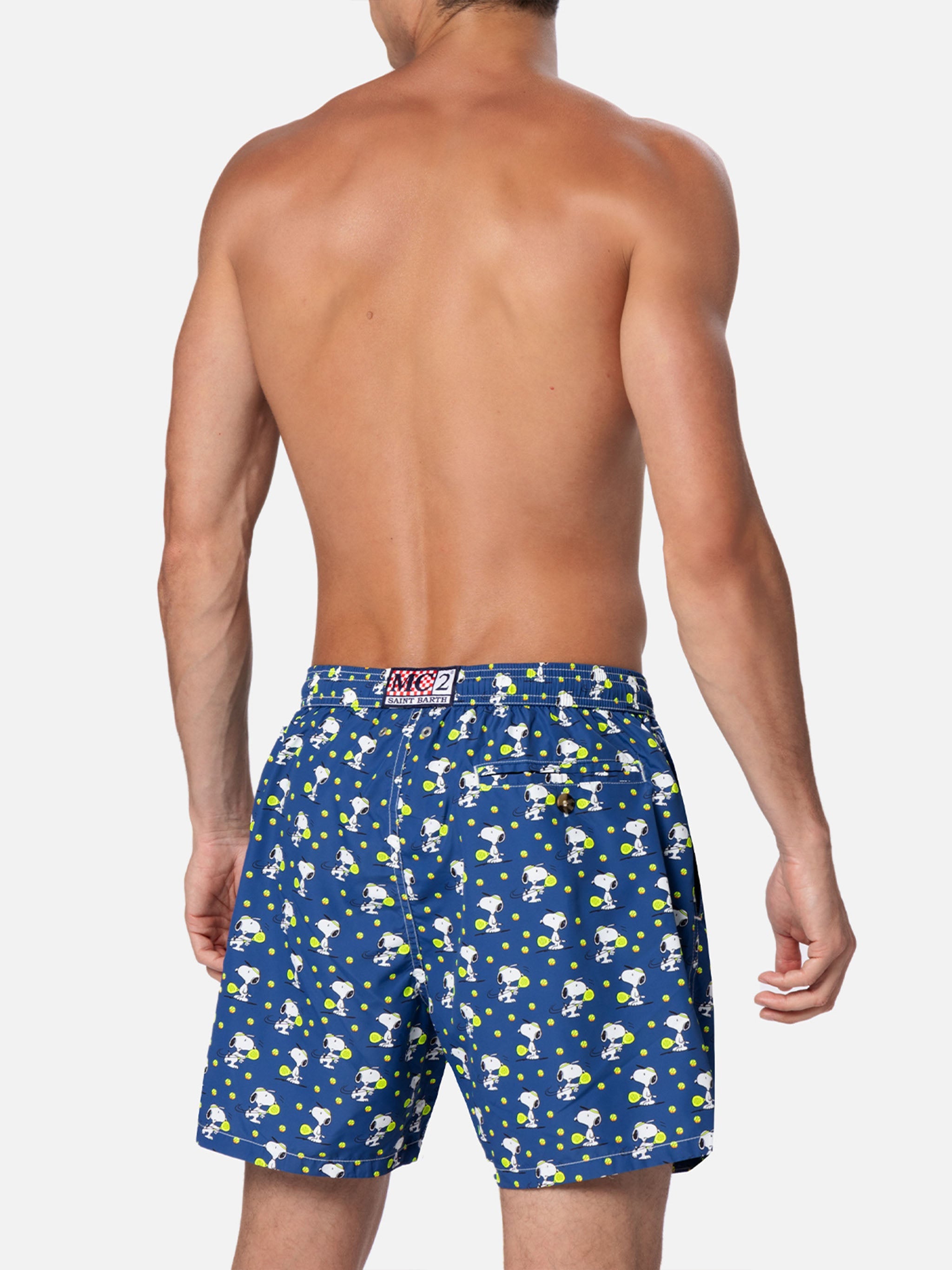 Lightweight Fabric Swim Shorts Lighting With Snoopy Print | Peanuts® Special Edition Blue Swimshort