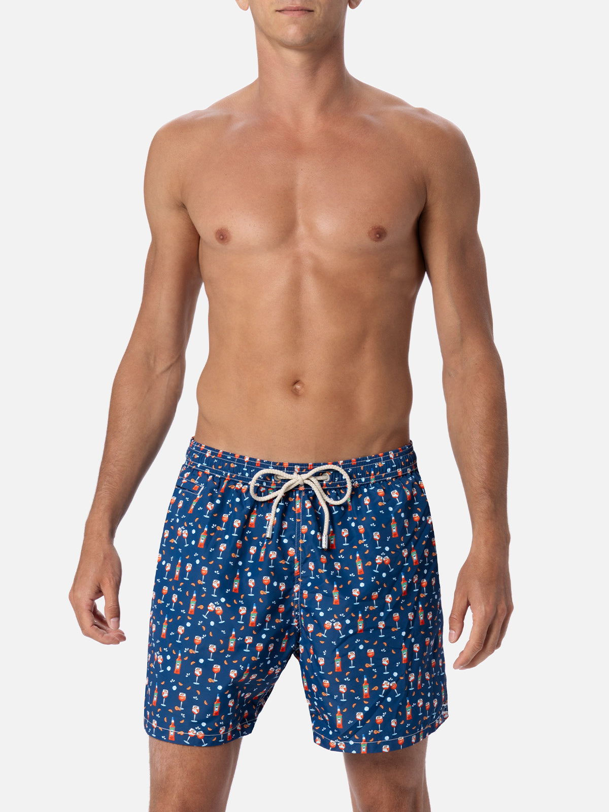 Lightweight Fabric Swim Shorts Lighting With Aperol Spritz Print | Special Edition Blue Swimshort