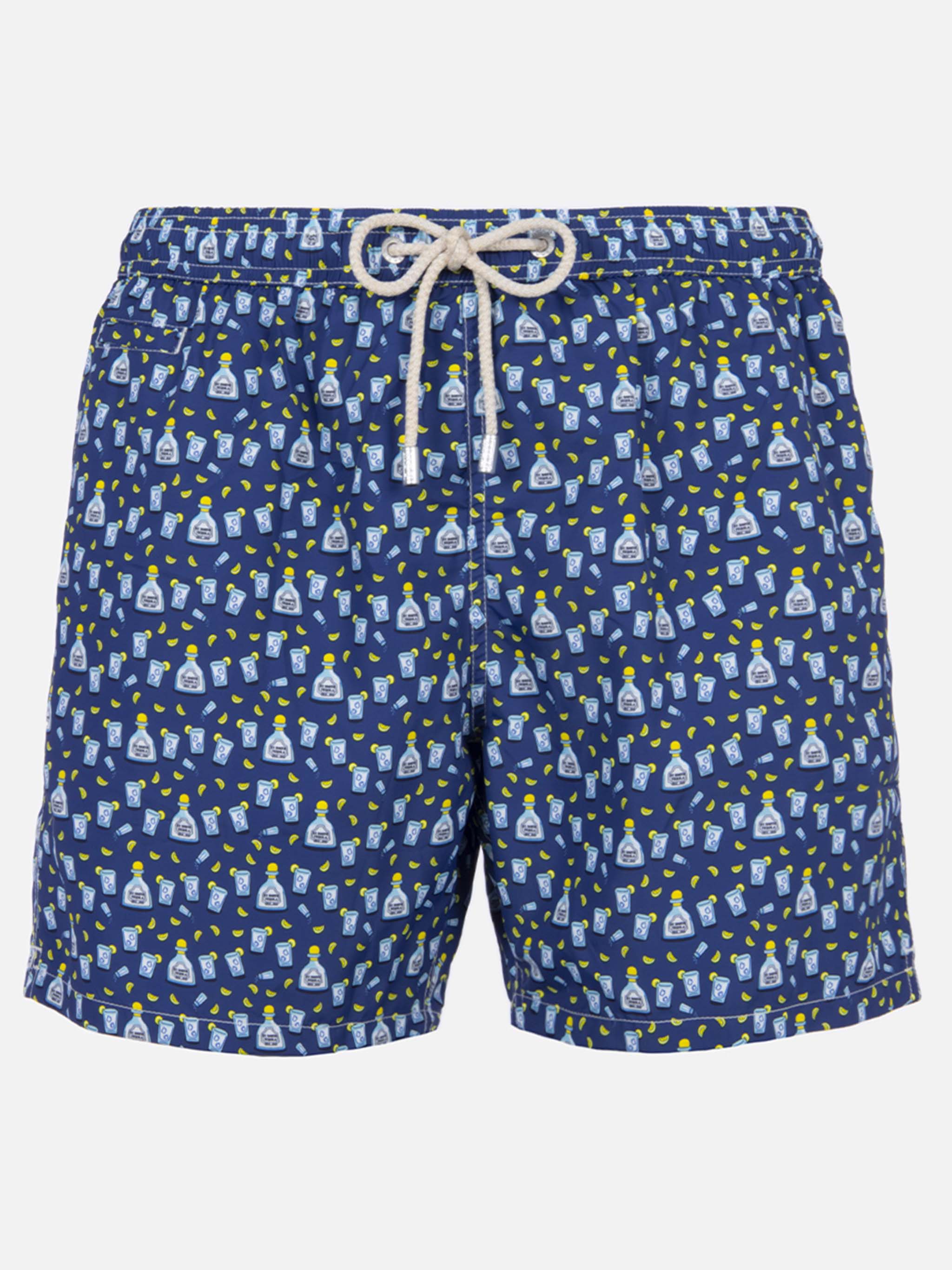 Man Lightweight Fabric Swim-Shorts Lighting Micro Fantasy With Tequila Print Blue Swimshort
