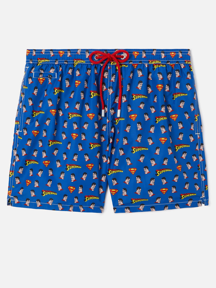 Navy Lighting Micro Swim Shorts With Superman Print | Special Edition Blue Swimshort