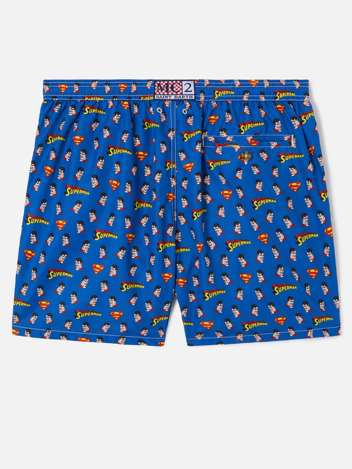 Navy Lighting Micro Swim Shorts With Superman Print | Special Edition Blue Swimshort