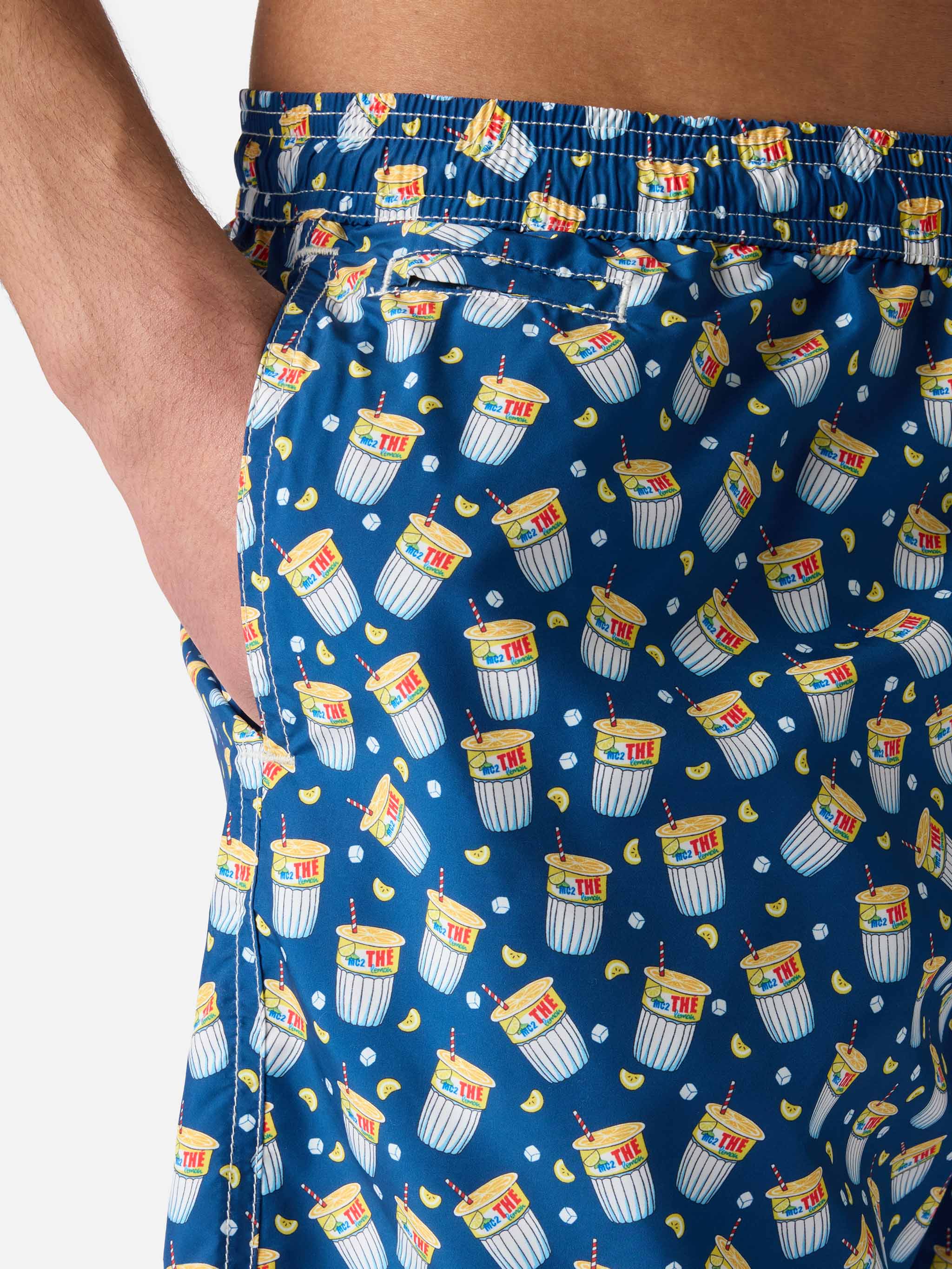 Lightweight Fabric Swim-Shorts Lighting With Estathè Pack Print | Estathe Ferrero Special Edition Swimshort