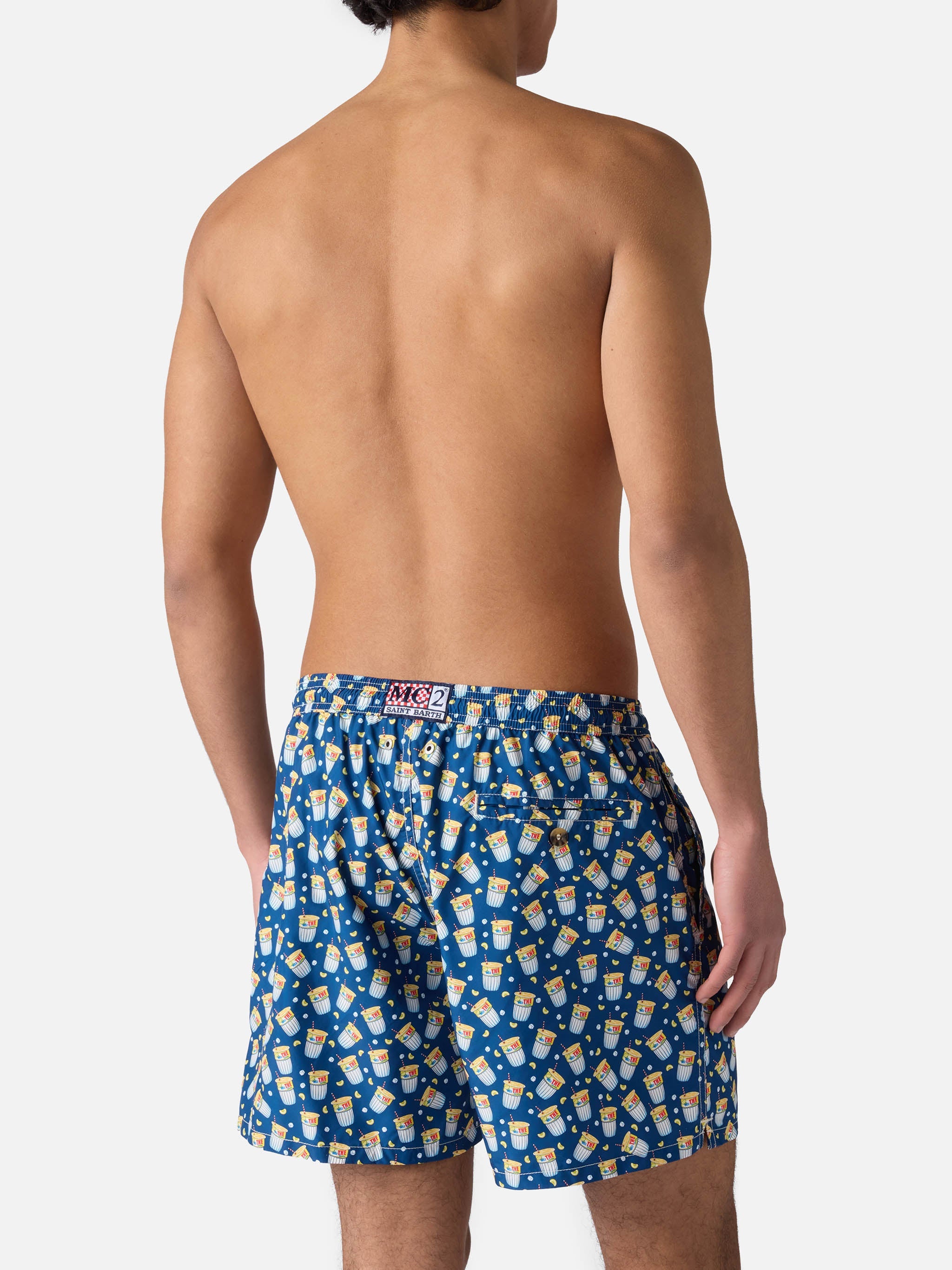 Lightweight Fabric Swim-Shorts Lighting With Estathè Pack Print | Estathe Ferrero Special Edition Swimshort