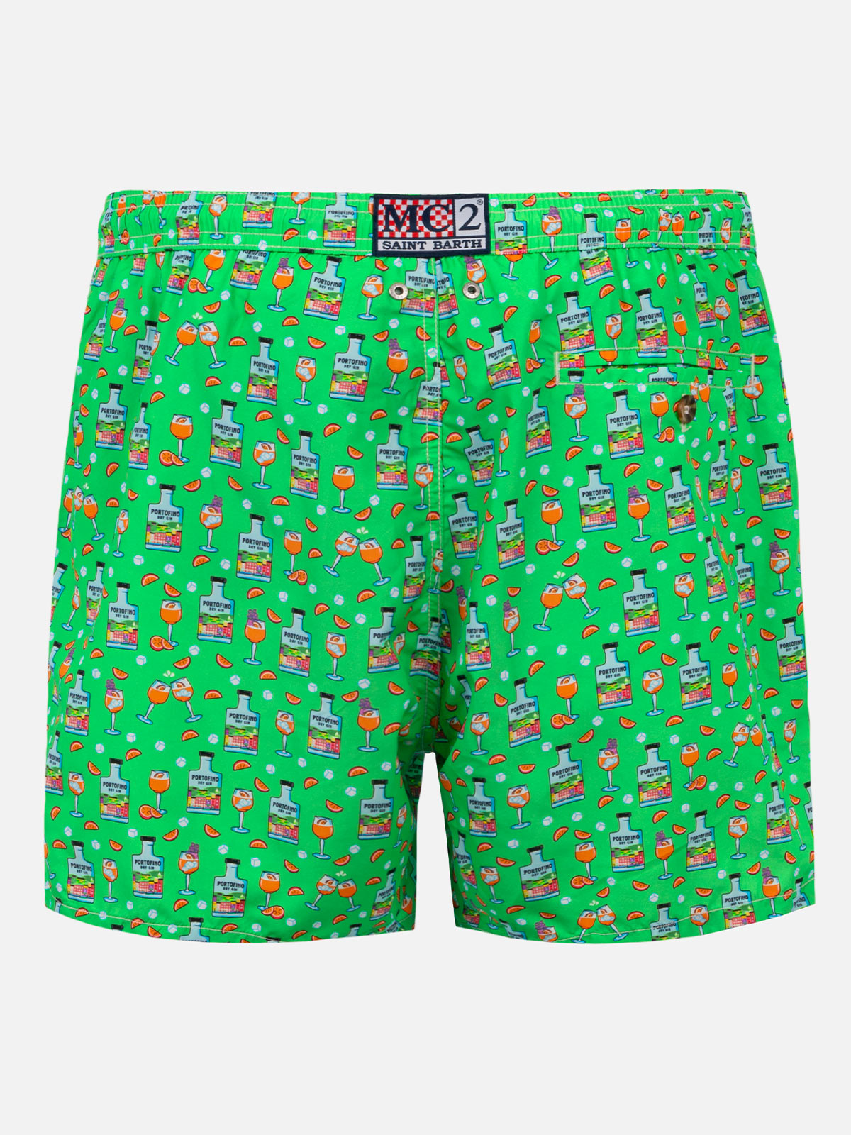 Man Light Fabric Swim Shorts With Gin Print | Portofino Dry Special Edition Swimshort