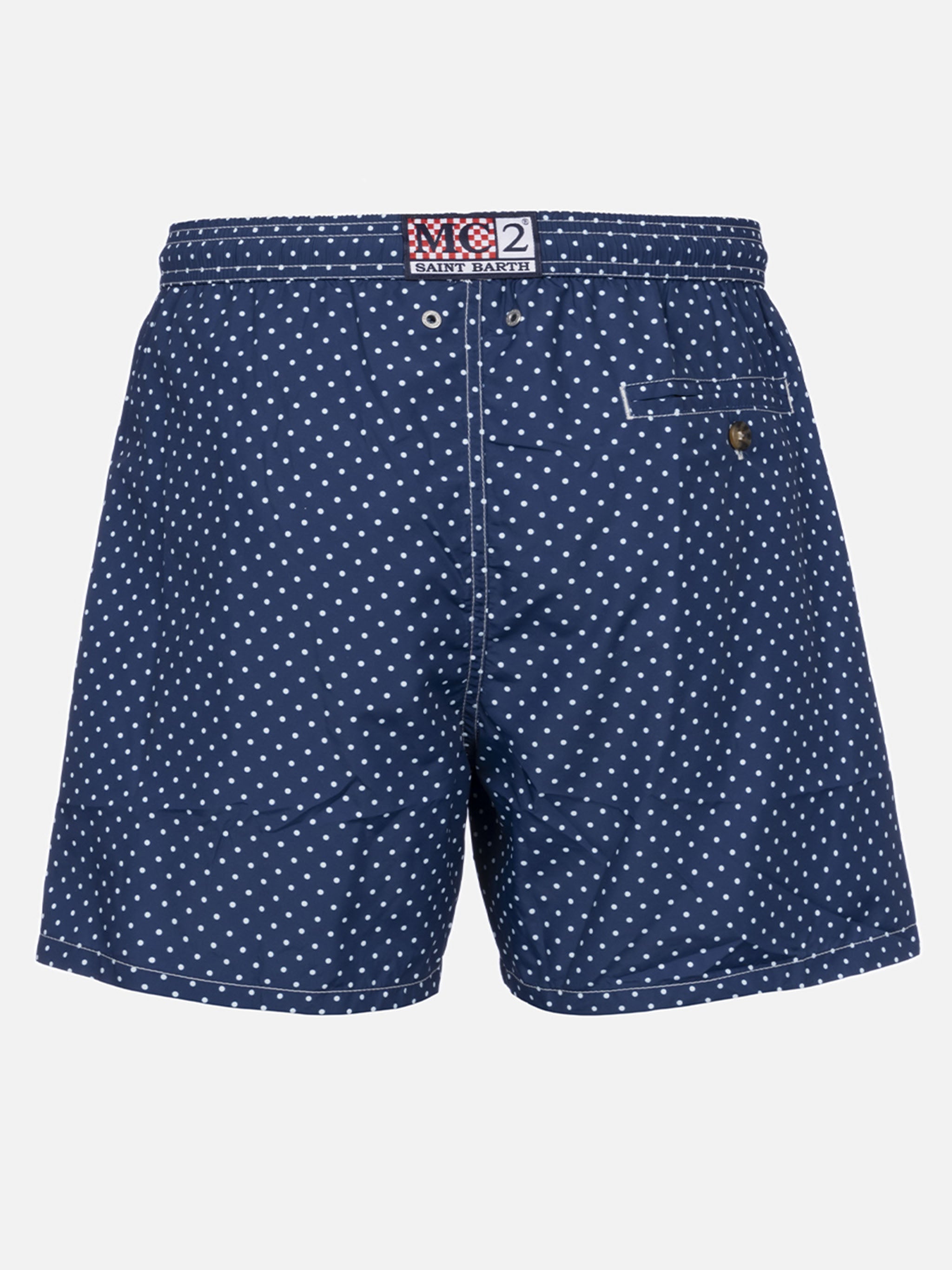 Man Lightweight Fabric Swim-Shorts Lighting Micro Fantasy With Polka Dots Print Blue Swimshort