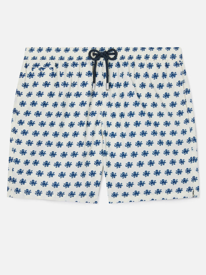 White Lighting Micro Swim Shorts With Octopus All-Over Print Swimshort