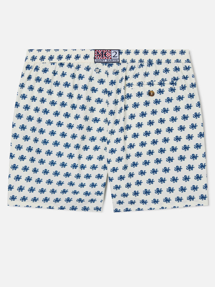 White Lighting Micro Swim Shorts With Octopus All-Over Print Swimshort