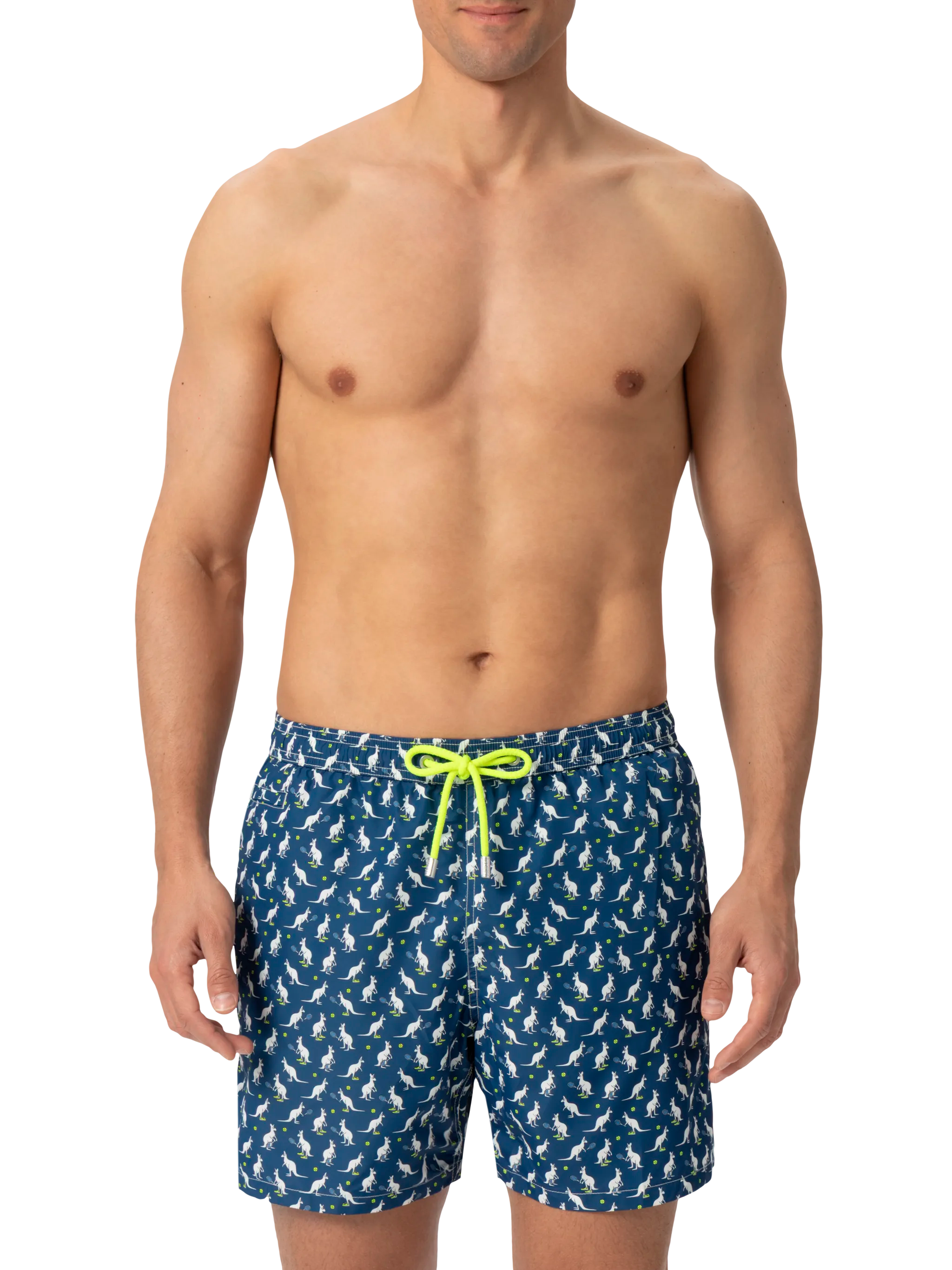 Lightweight Fabric Swim Shorts Lighting With Australian Print | Brand Special Edition Blue Swimshort