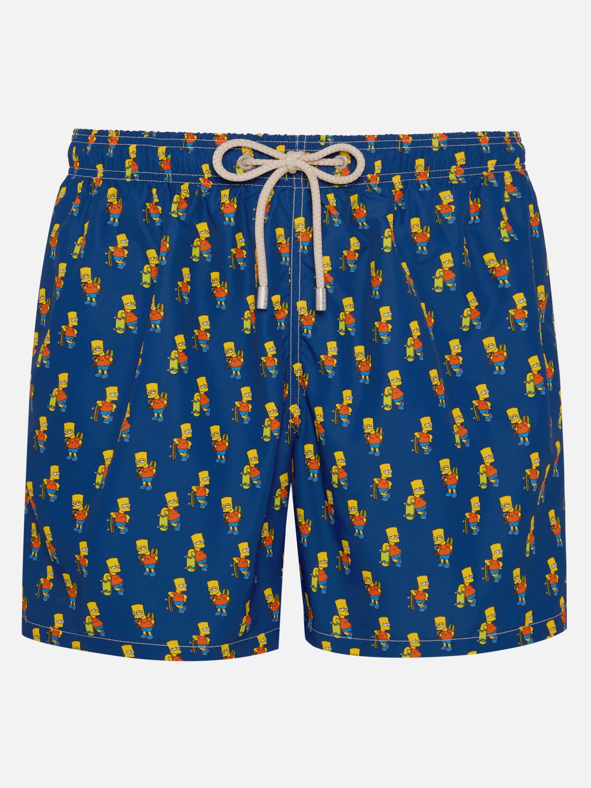 Man Light Fabric Swim Shorts With Skater Bart Print | The Simpsons Special Edition Blue Swimshort
