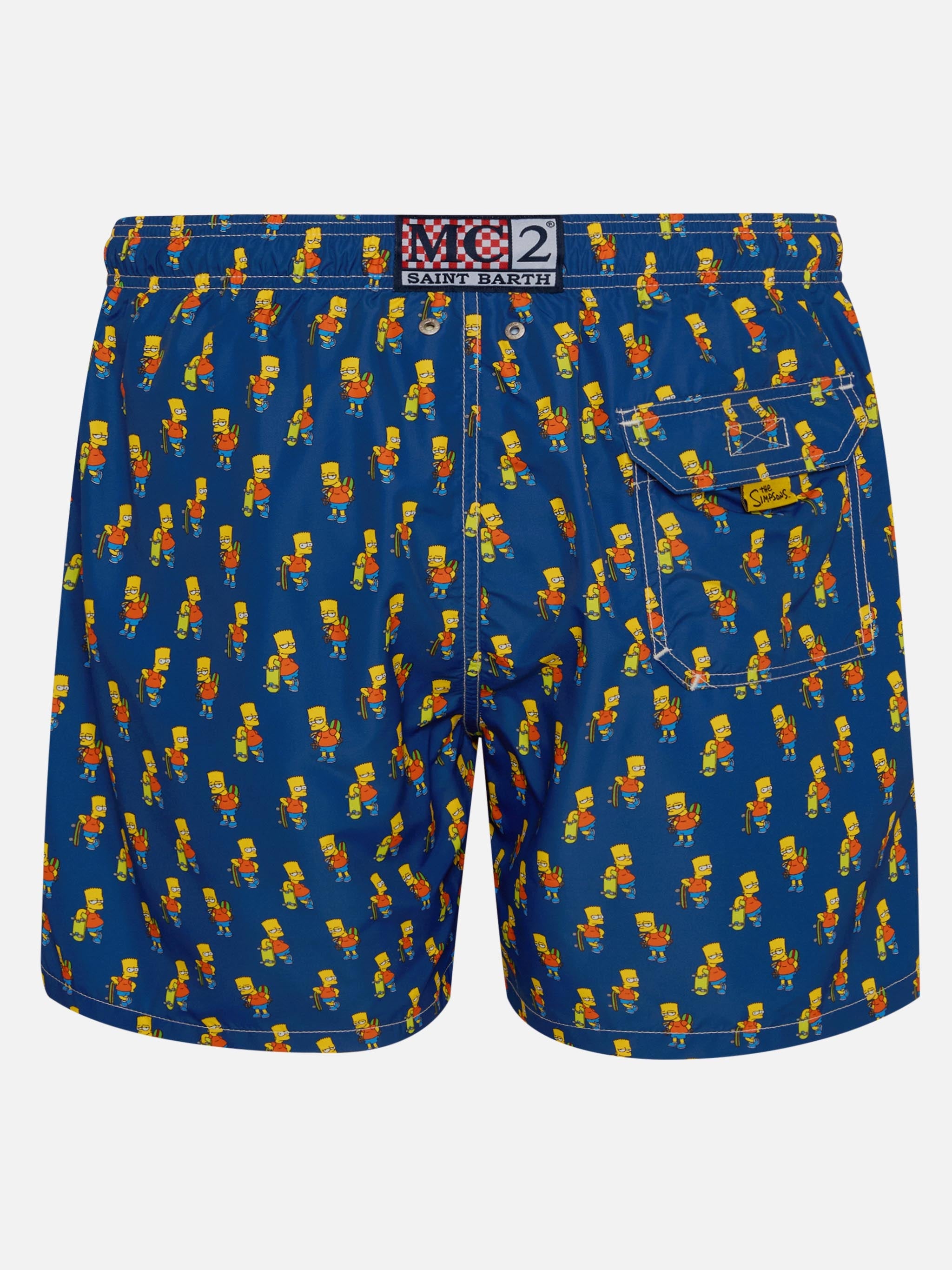 Man Light Fabric Swim Shorts With Skater Bart Print | The Simpsons Special Edition Blue Swimshort