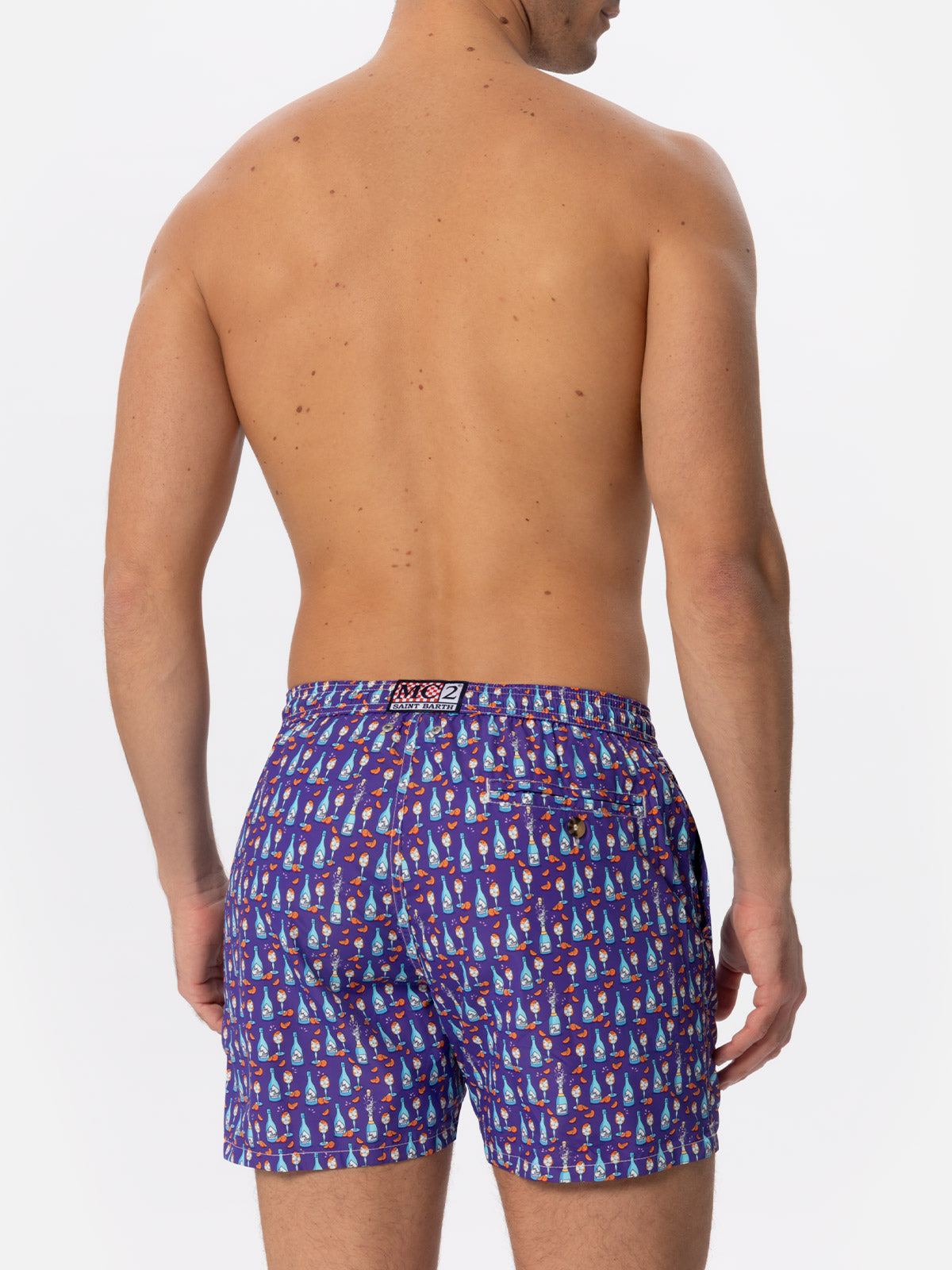 Light Fabric Swim Shorts With Spritz Print Pink Swimshort