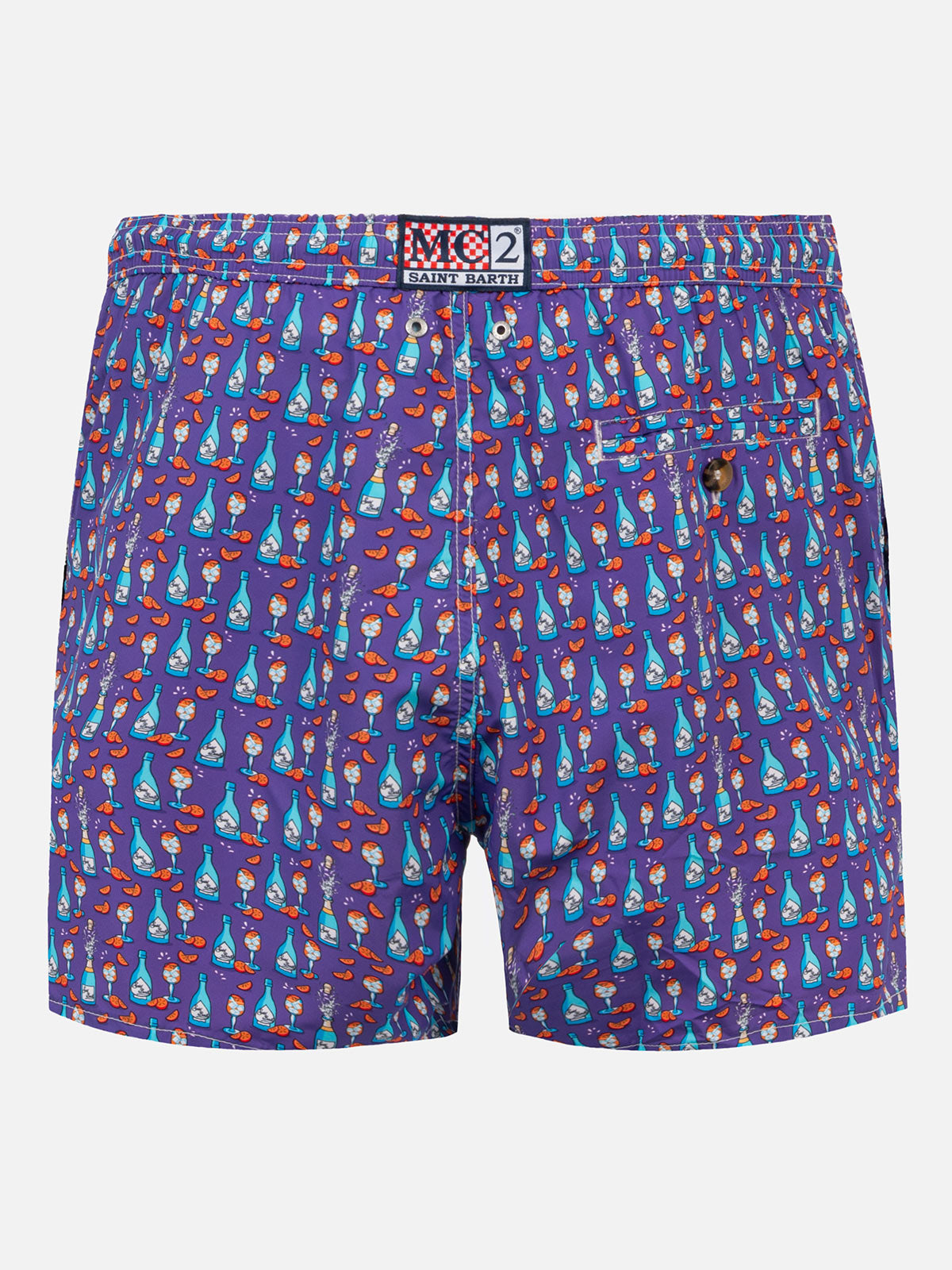 Light Fabric Swim Shorts With Spritz Print Pink Swimshort