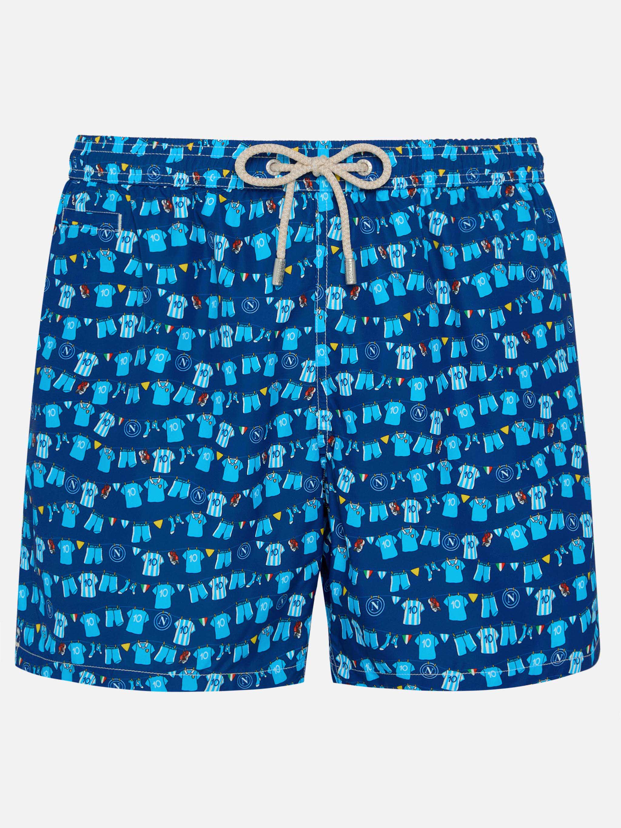 Lightweight Fabric Swim Shorts Lighting With Napoli Print | Ssc Special Edition Blue Navy Swimshort