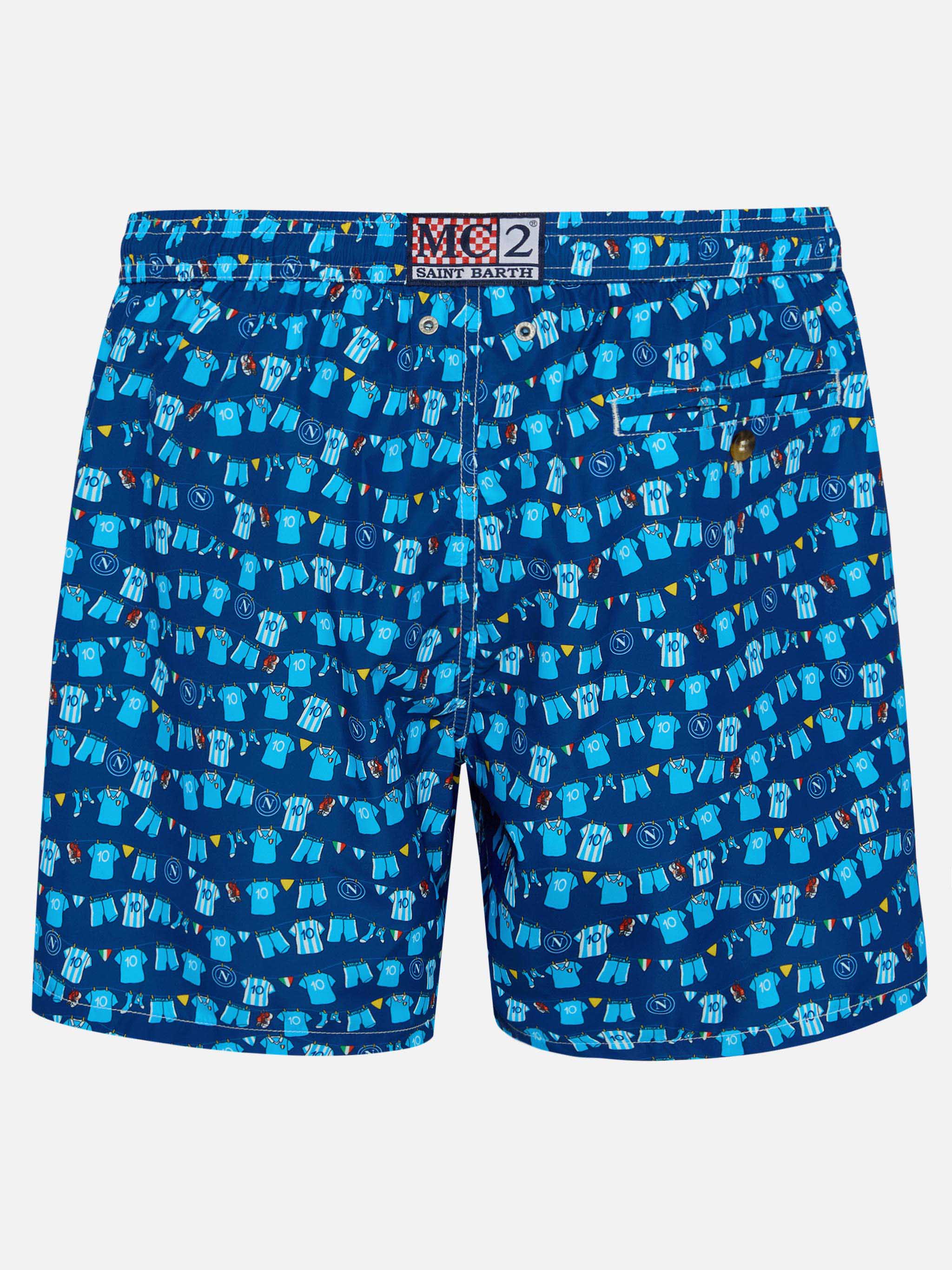 Lightweight Fabric Swim Shorts Lighting With Napoli Print | Ssc Special Edition Blue Navy Swimshort