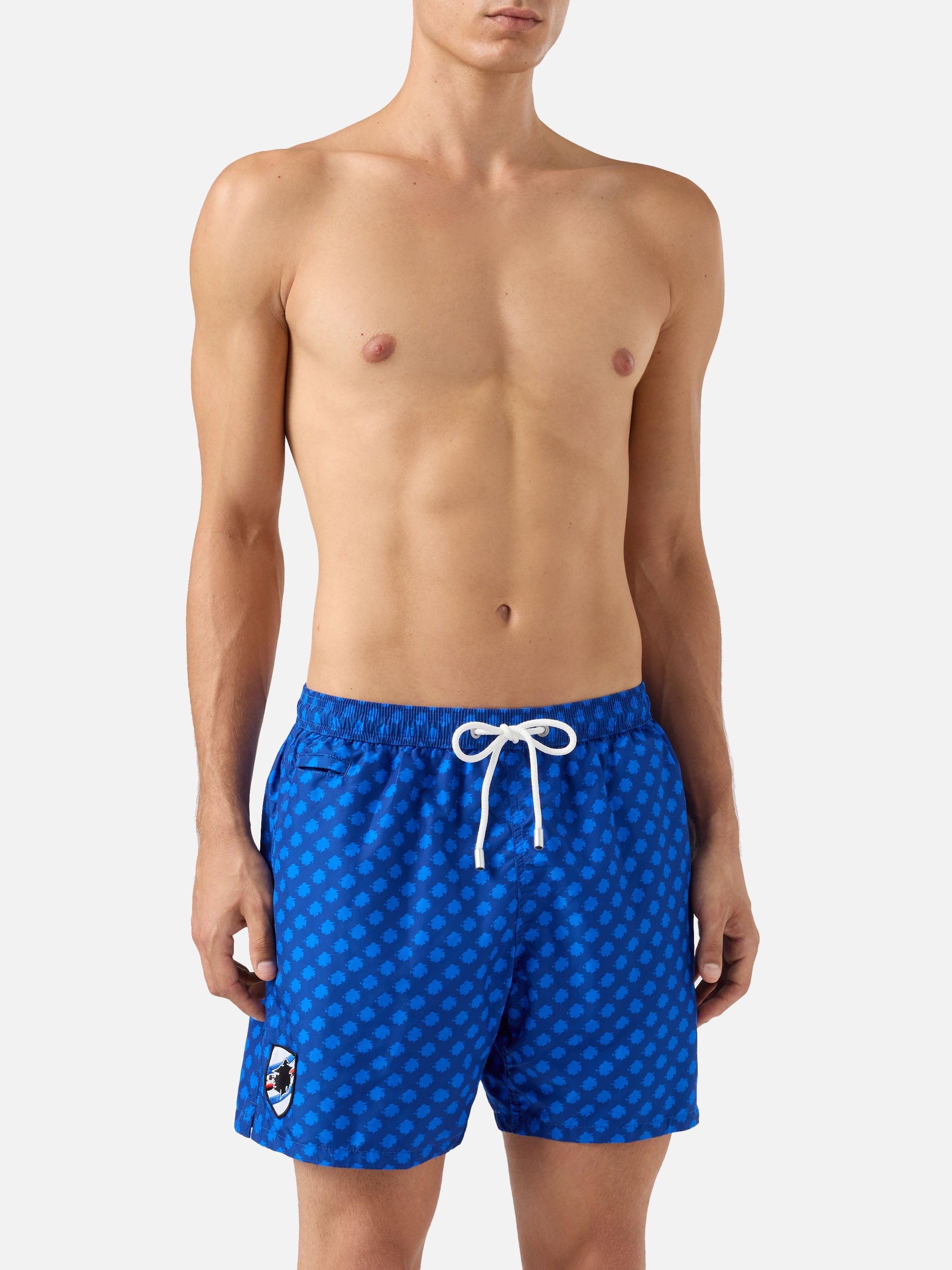 Lightweight Fabric Swim Shorts Lighting With Sampdoria Print | Uc Special Edition Blue Swimshort