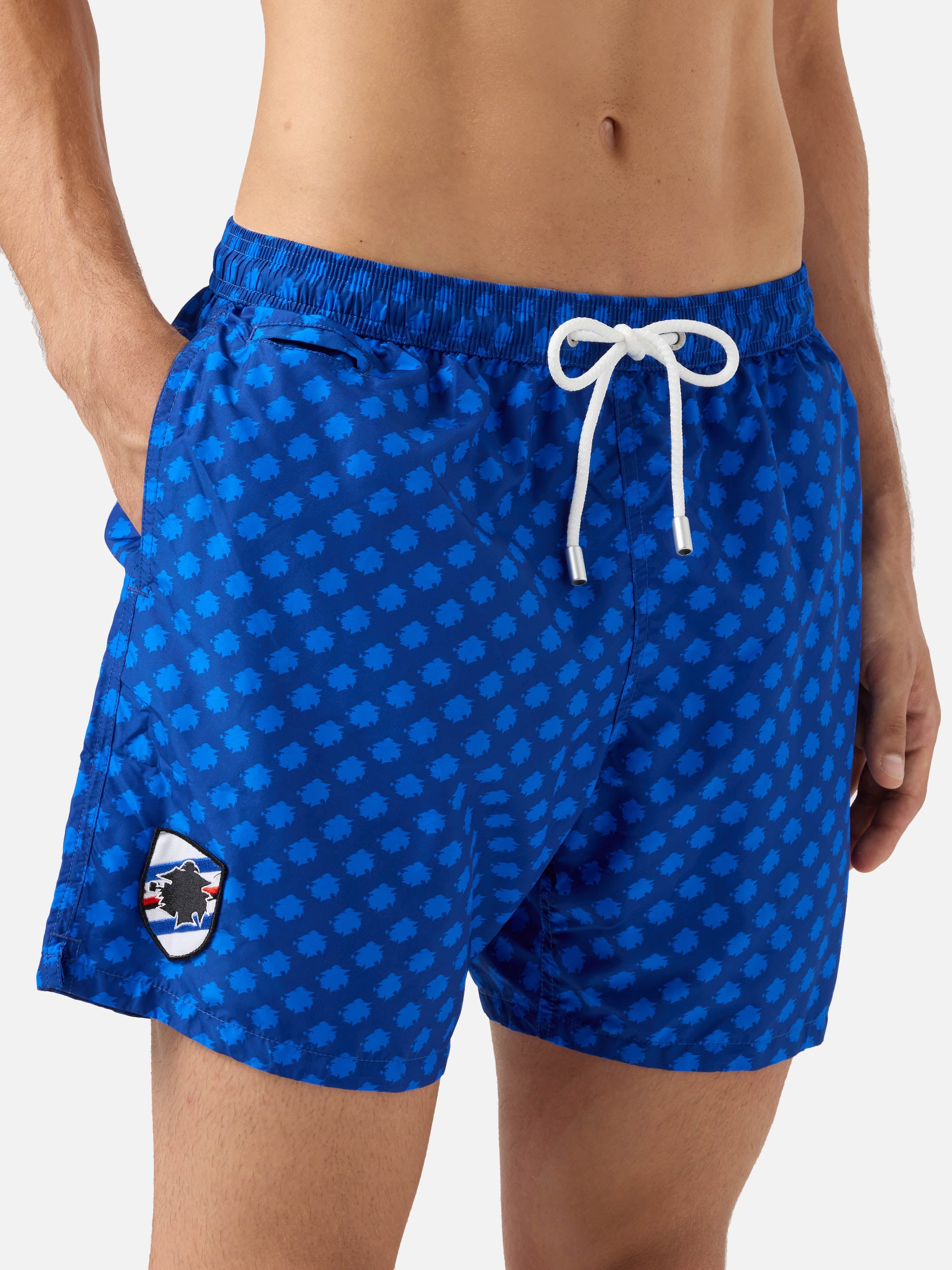Lightweight Fabric Swim Shorts Lighting With Sampdoria Print | Uc Special Edition Blue Swimshort