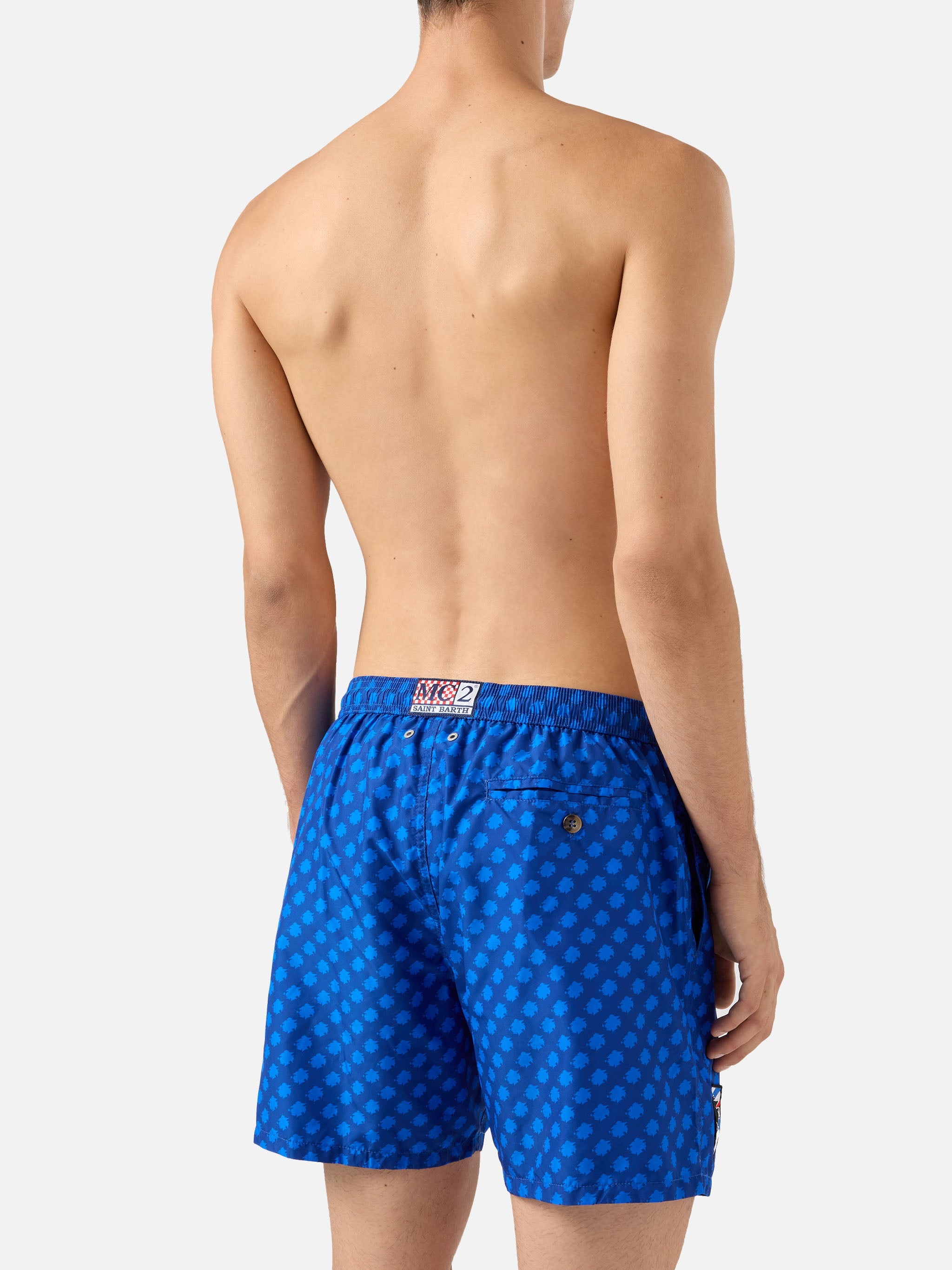 Lightweight Fabric Swim Shorts Lighting With Sampdoria Print | Uc Special Edition Blue Swimshort