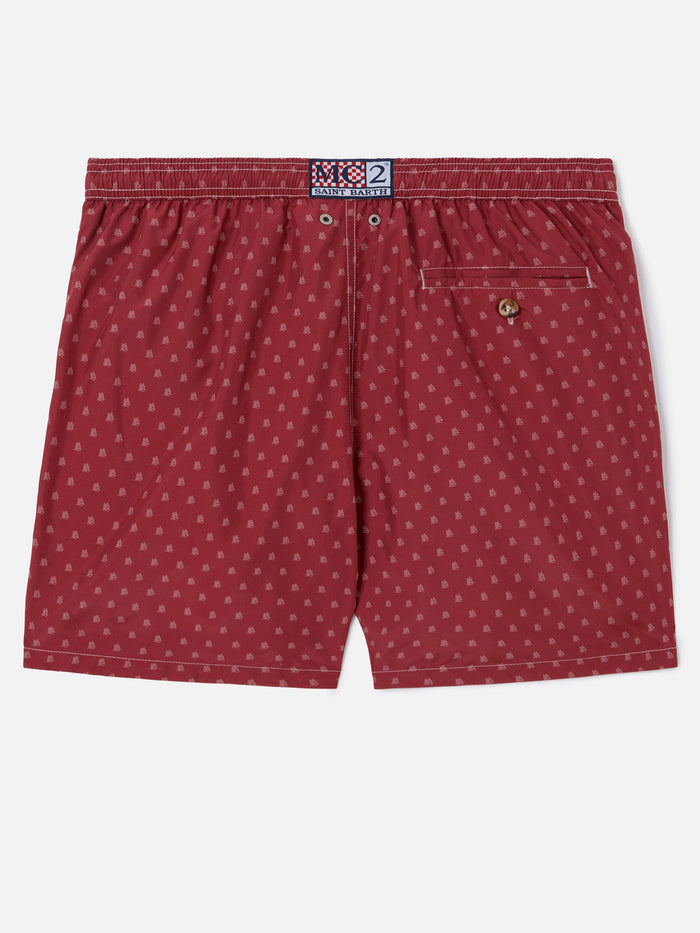 Red Lighting Micro Swim Shorts With As Roma Print | Special Edition Swimshort