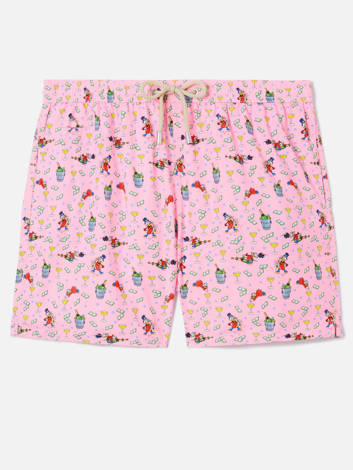 Pink Lighting Micro Swim Shorts With Mcduck Print | Special Edition Swimshort