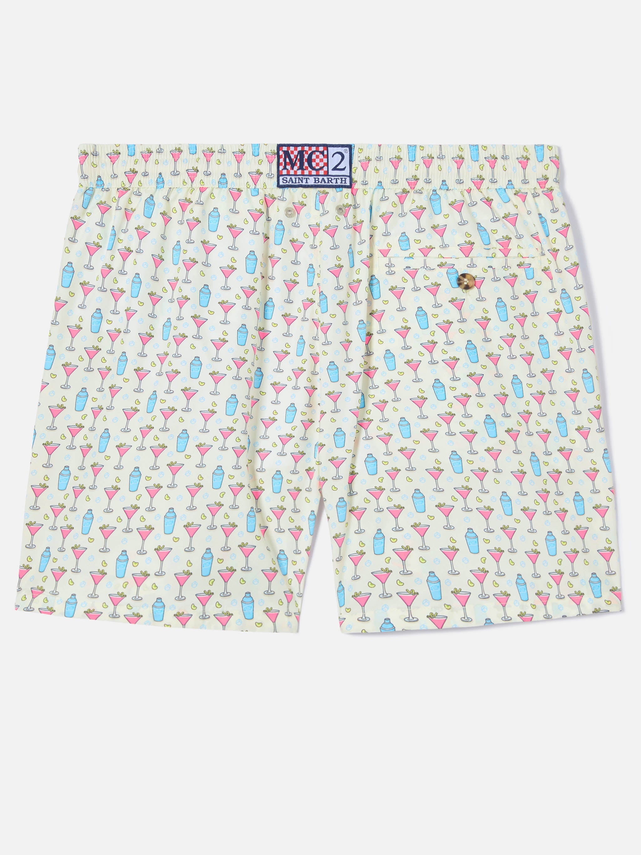 White Lighting Micro Swim Shorts With Cosmo All-Over Print Swimshort