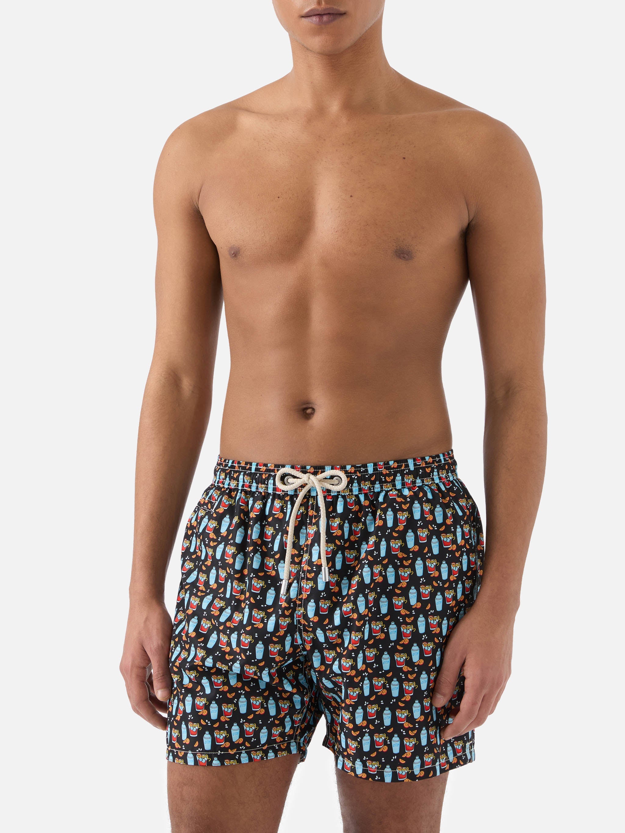 Black Lighting Micro Swim Shorts With Negroni All-Over Print Swimshort