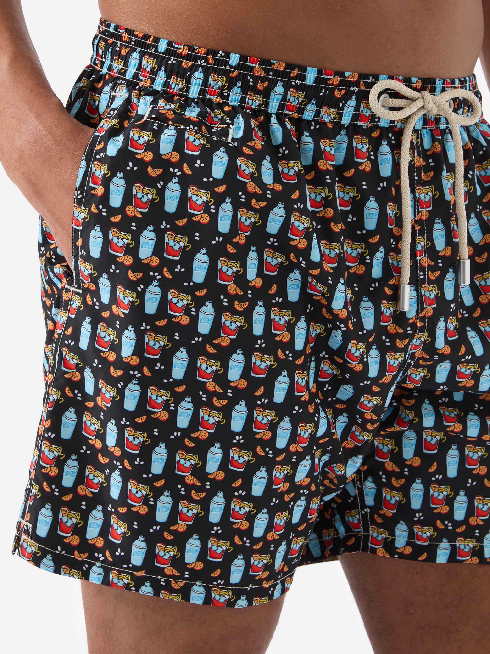 Black Lighting Micro Swim Shorts With Negroni All-Over Print Swimshort