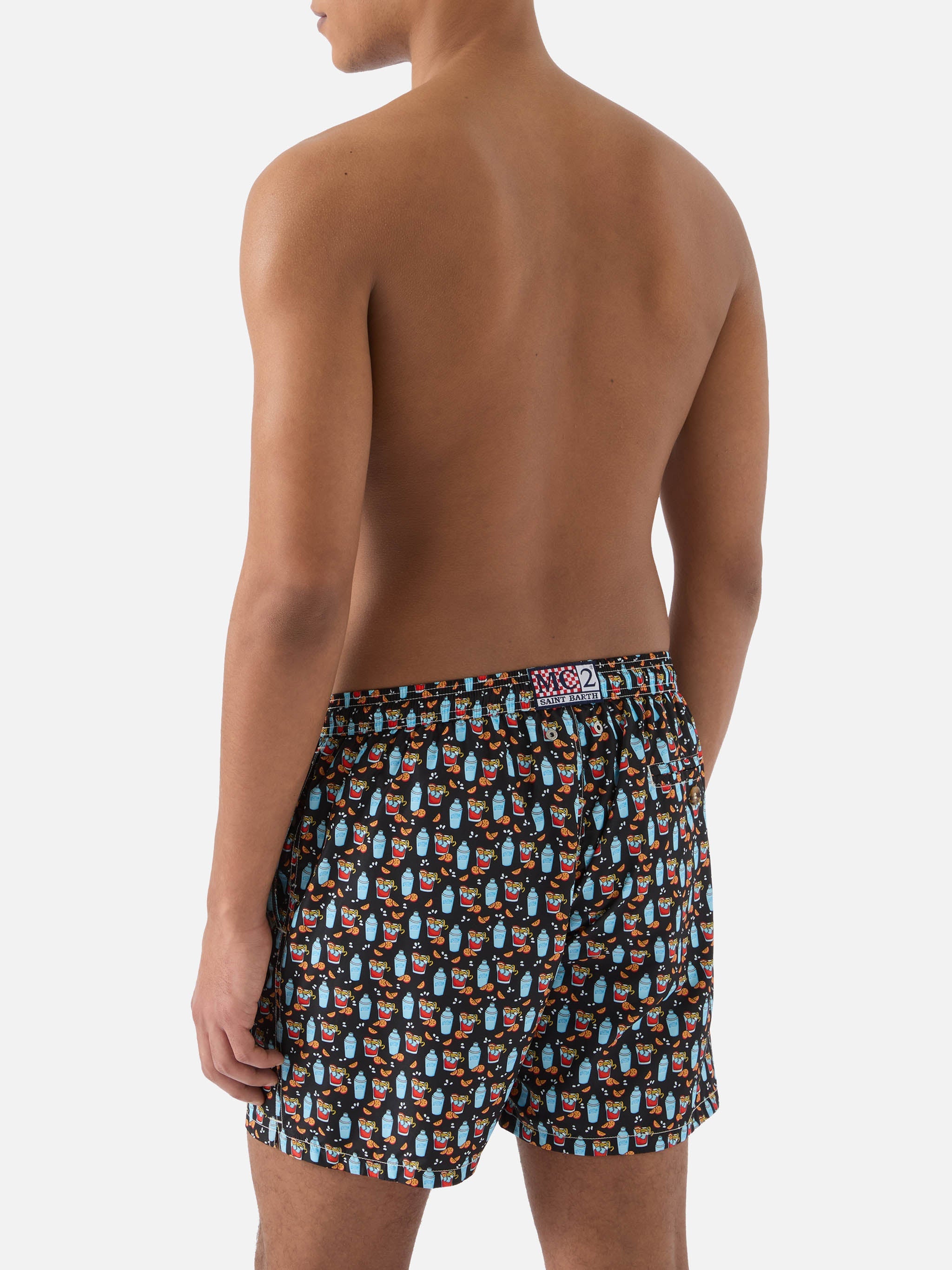 Black Lighting Micro Swim Shorts With Negroni All-Over Print Swimshort