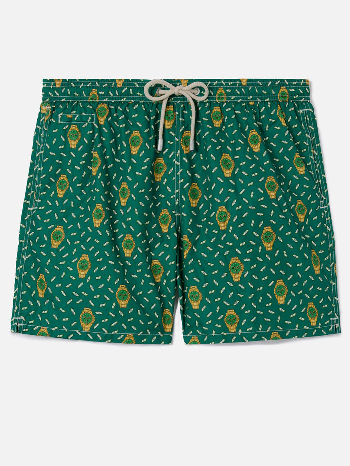 Green Lighting Micro Swim Shorts With Rich Mayer All-Over Print Swimshort