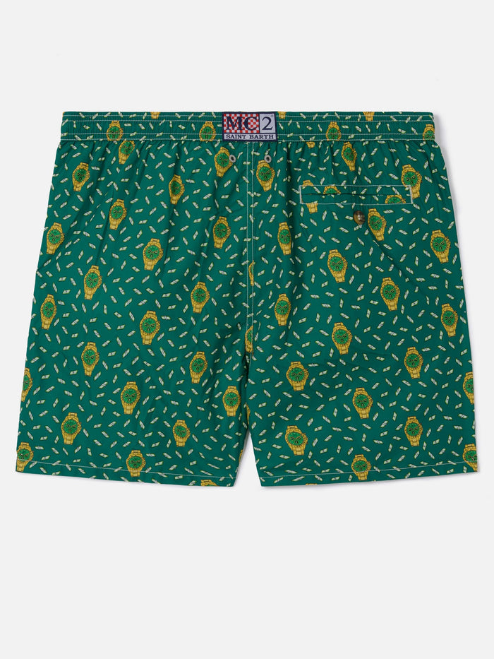 Green Lighting Micro Swim Shorts With Rich Mayer All-Over Print Swimshort